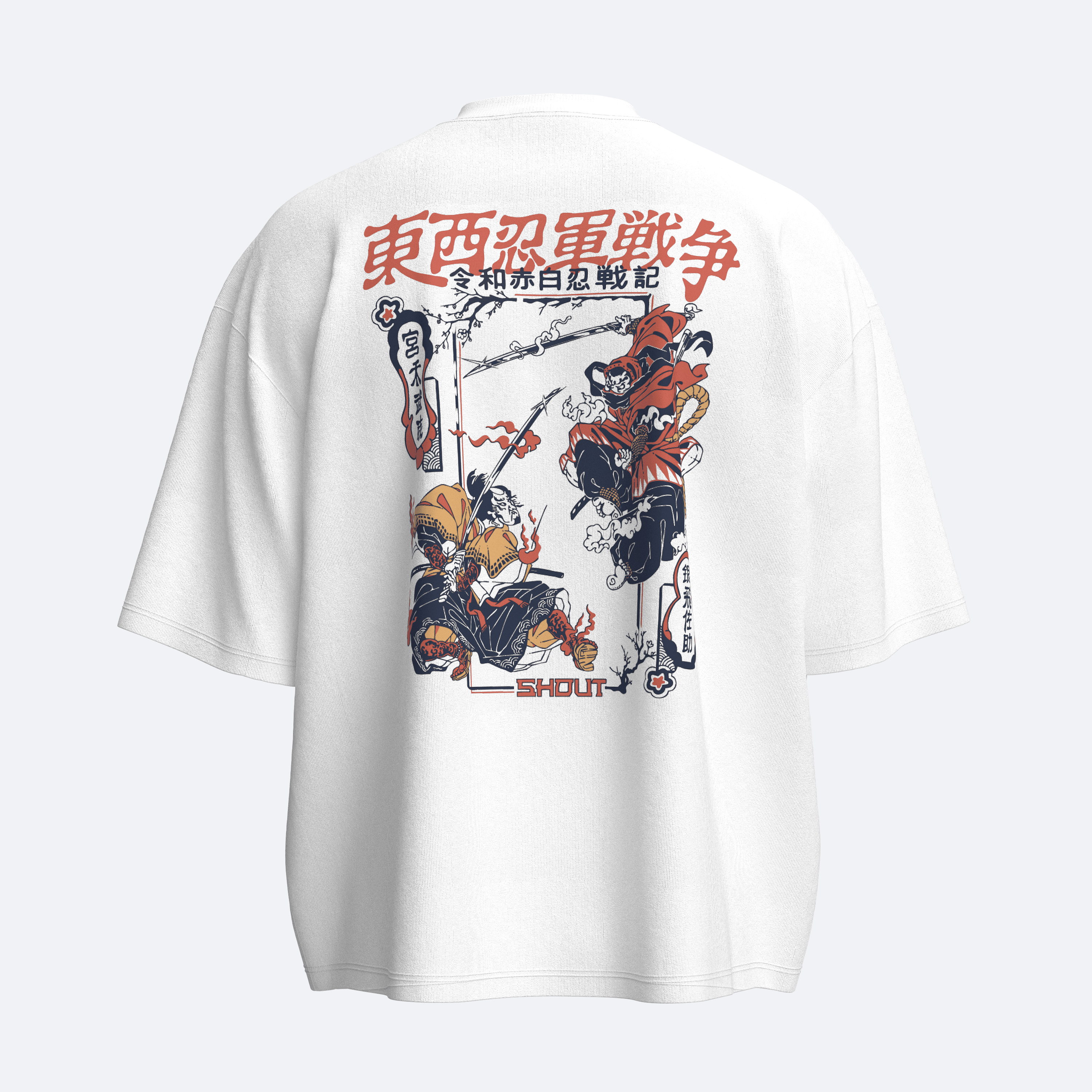 Shout Boxy Fit Oversize Musashi vs Sasuke Unisex T-Shirt