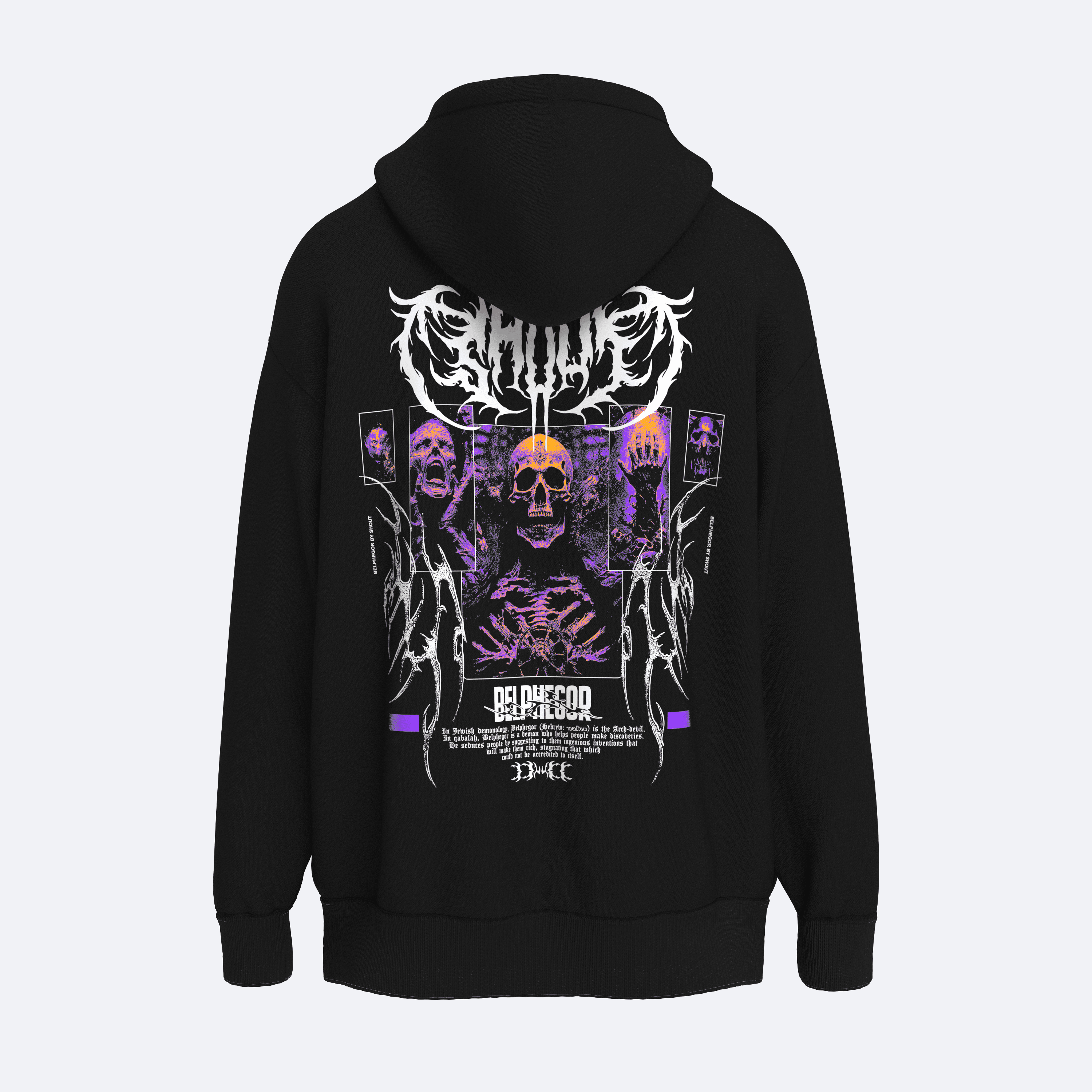 Oversize Shout Belphegor Unisex Zip Up Hoodie