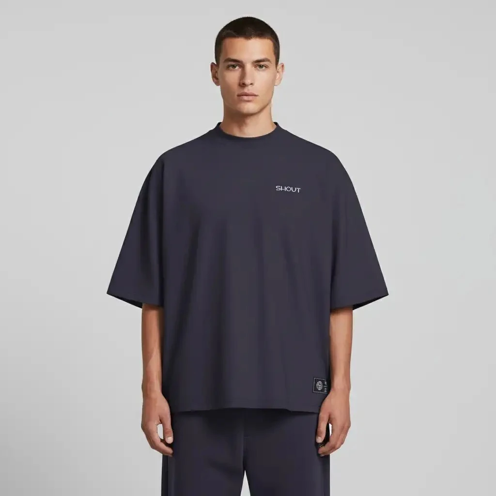 Shout Oversize Boxy Fit Basic Unisex T-Shirt - Nine Iron