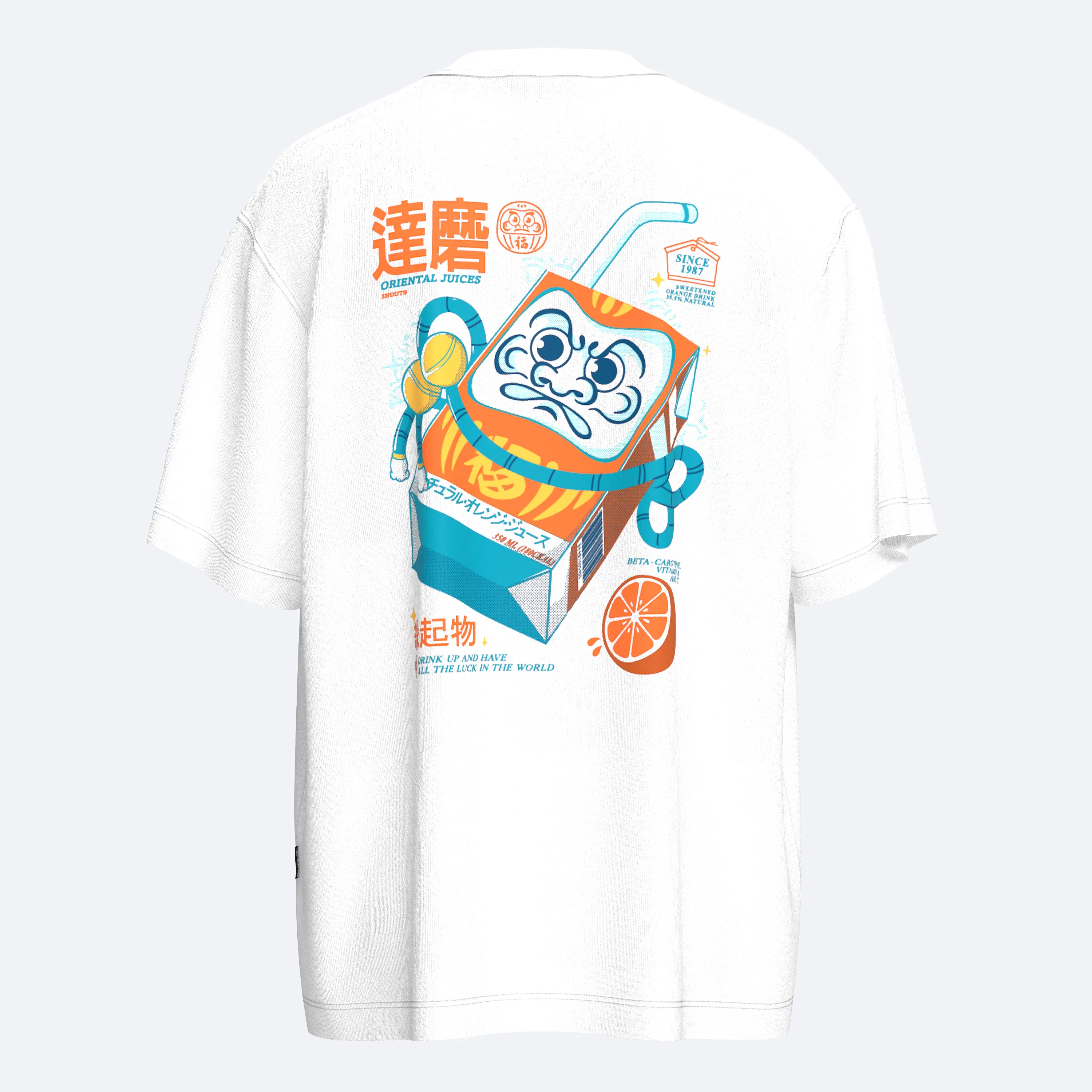 Shout Oversize Oriental Juices Daruma Unisex T-Shirt