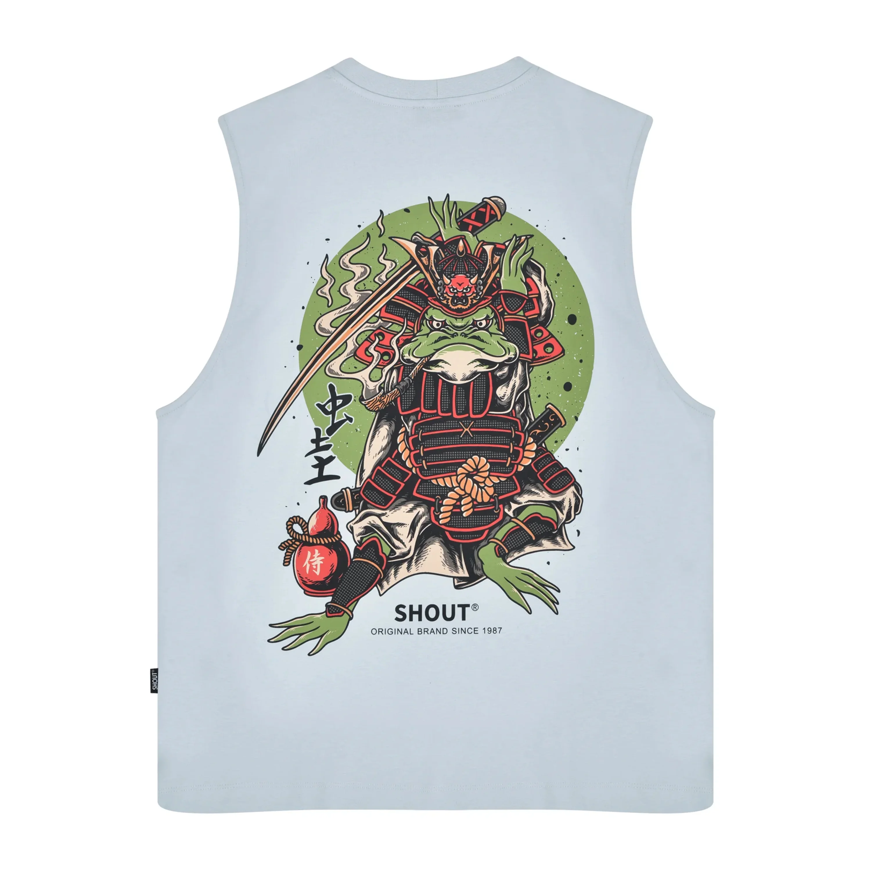 Shout Oversize Limited Edition Samurai Frog Unisex Sleeveless Shirt