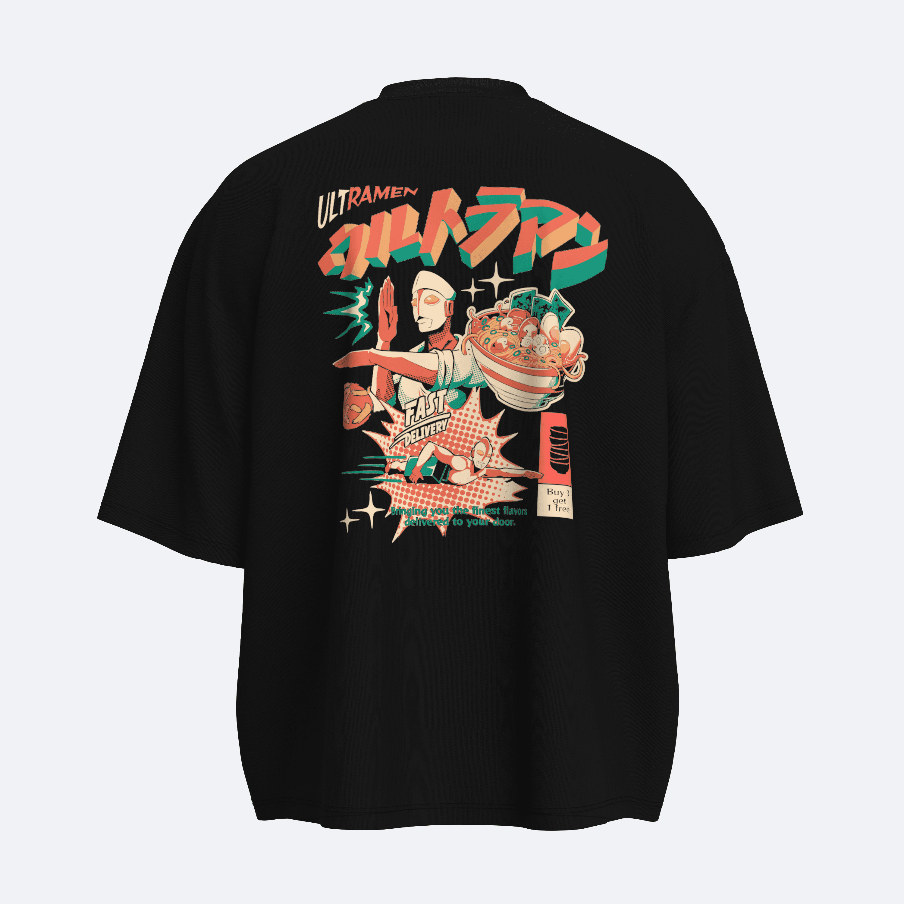 Shout Ultramen Ramen Rush Oversize Boxy Fit Unisex T-Shirt