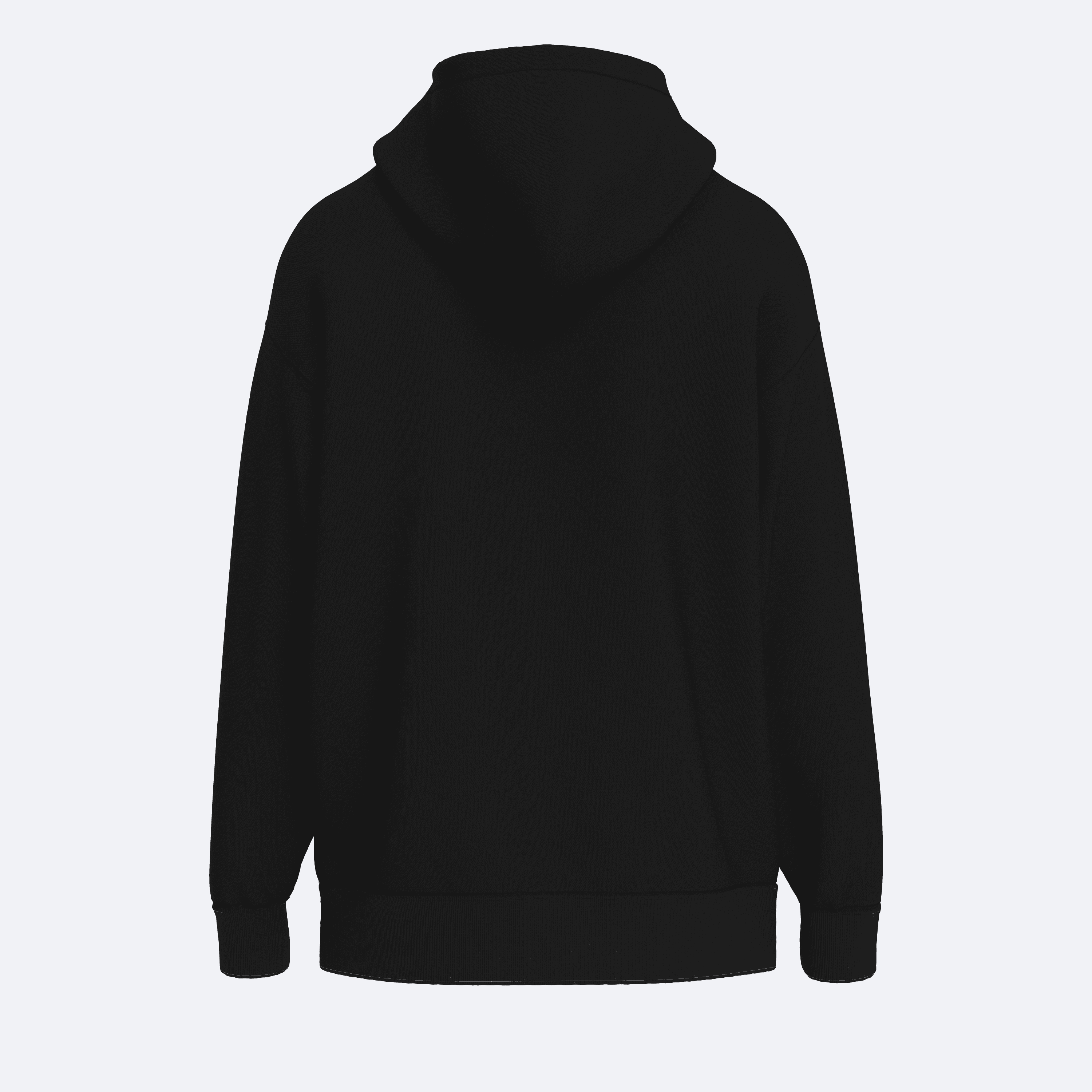 Shout Oversize Basic Black Unisex Oldschool Hoodie