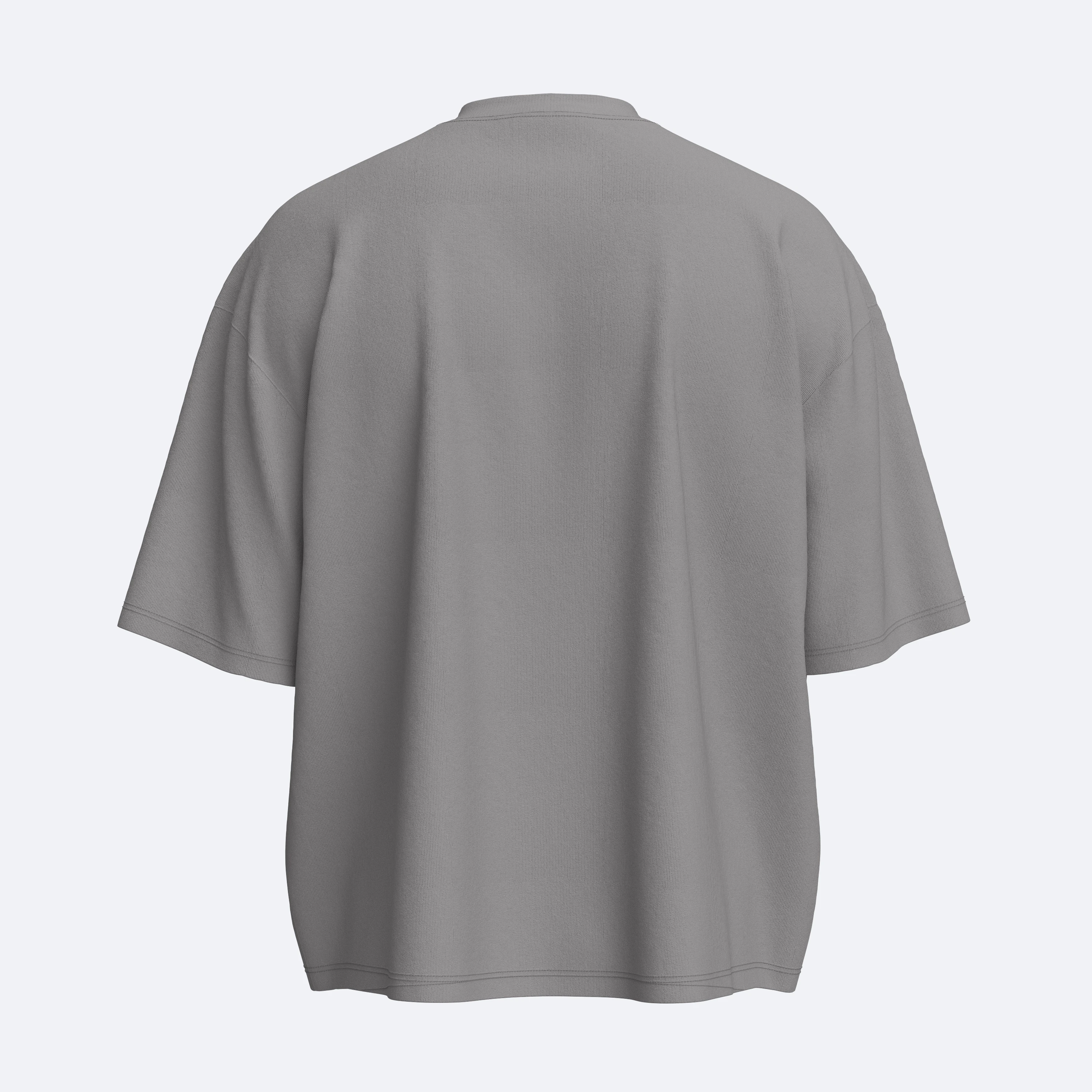 Shout Oversize Boxy Fit Basic Unisex T-Shirt - Gri