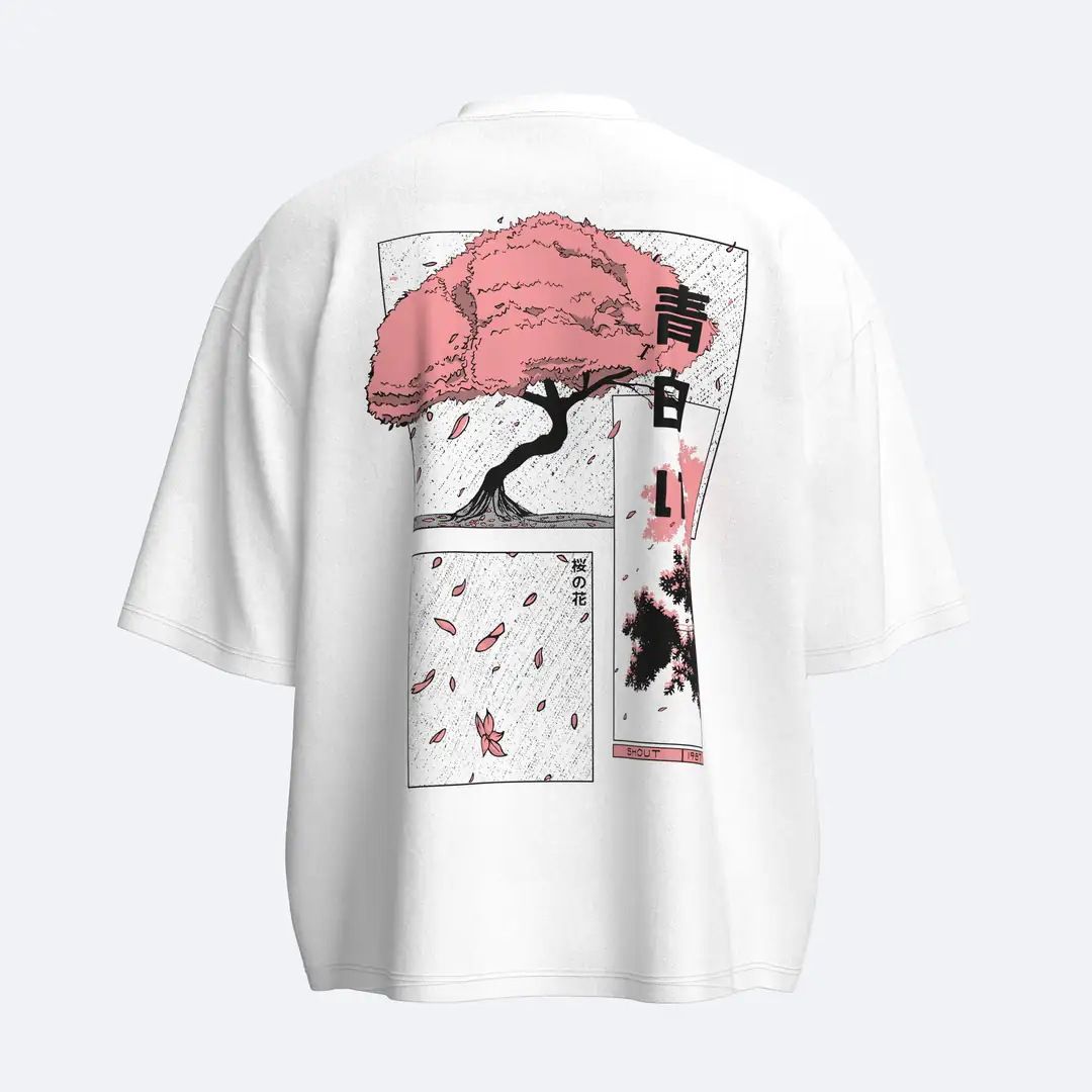 Sakura Breeze Boxy Fit Tişört SHOUT streetwear ürün görseli