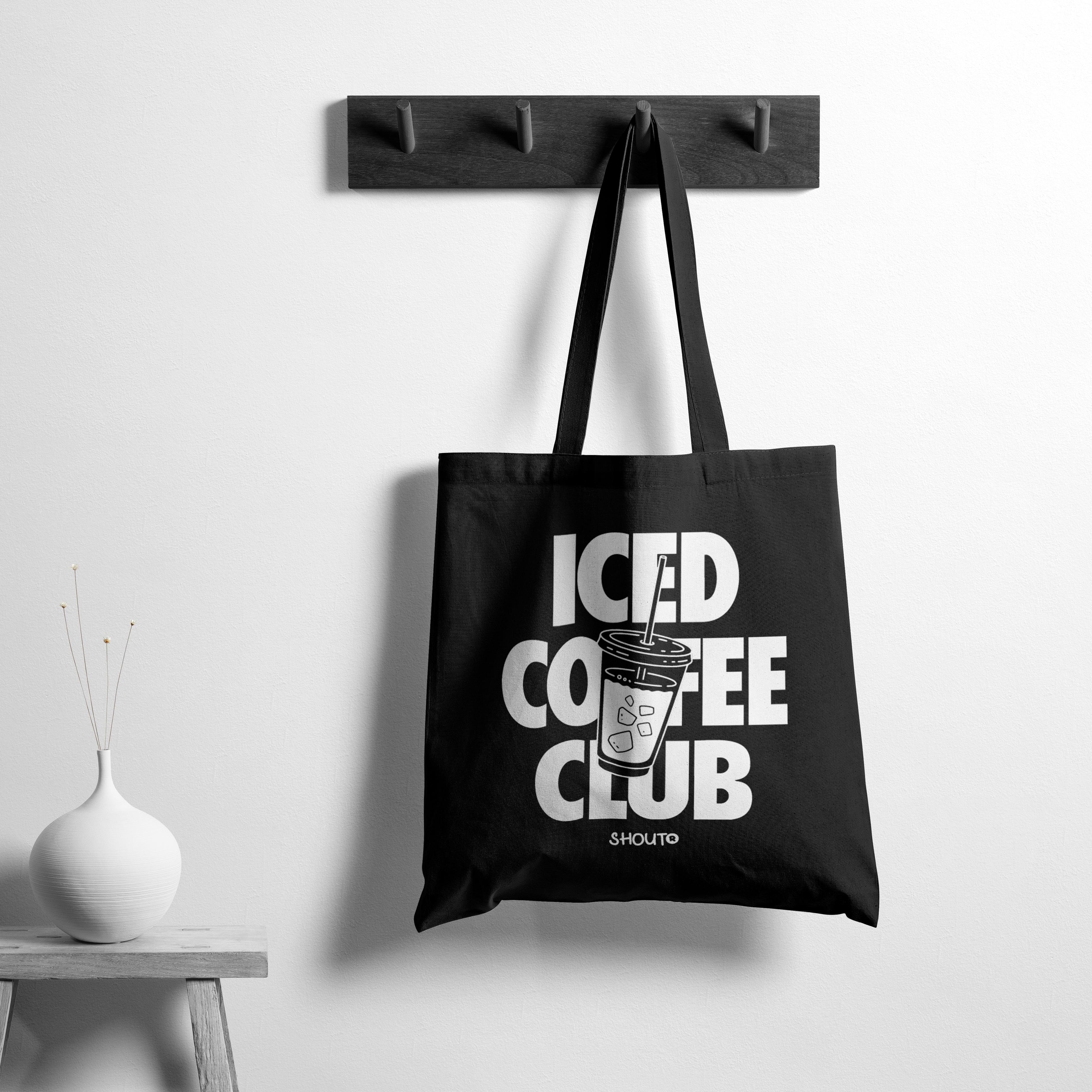 Shout Club Iced Coffee Black Tote Bag