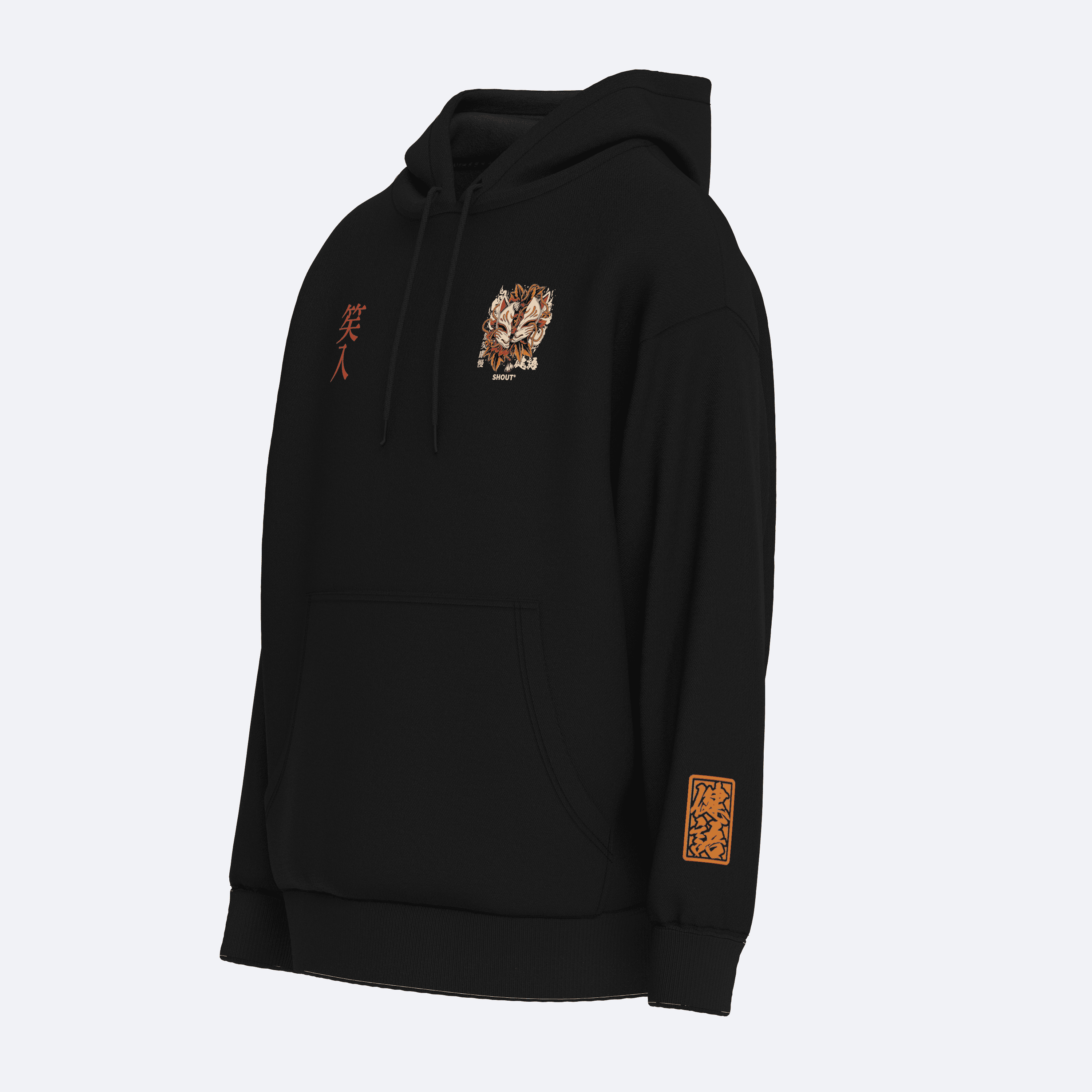 Shout Oversize Limited Edition Mask Kitsune Unisex Hoodie