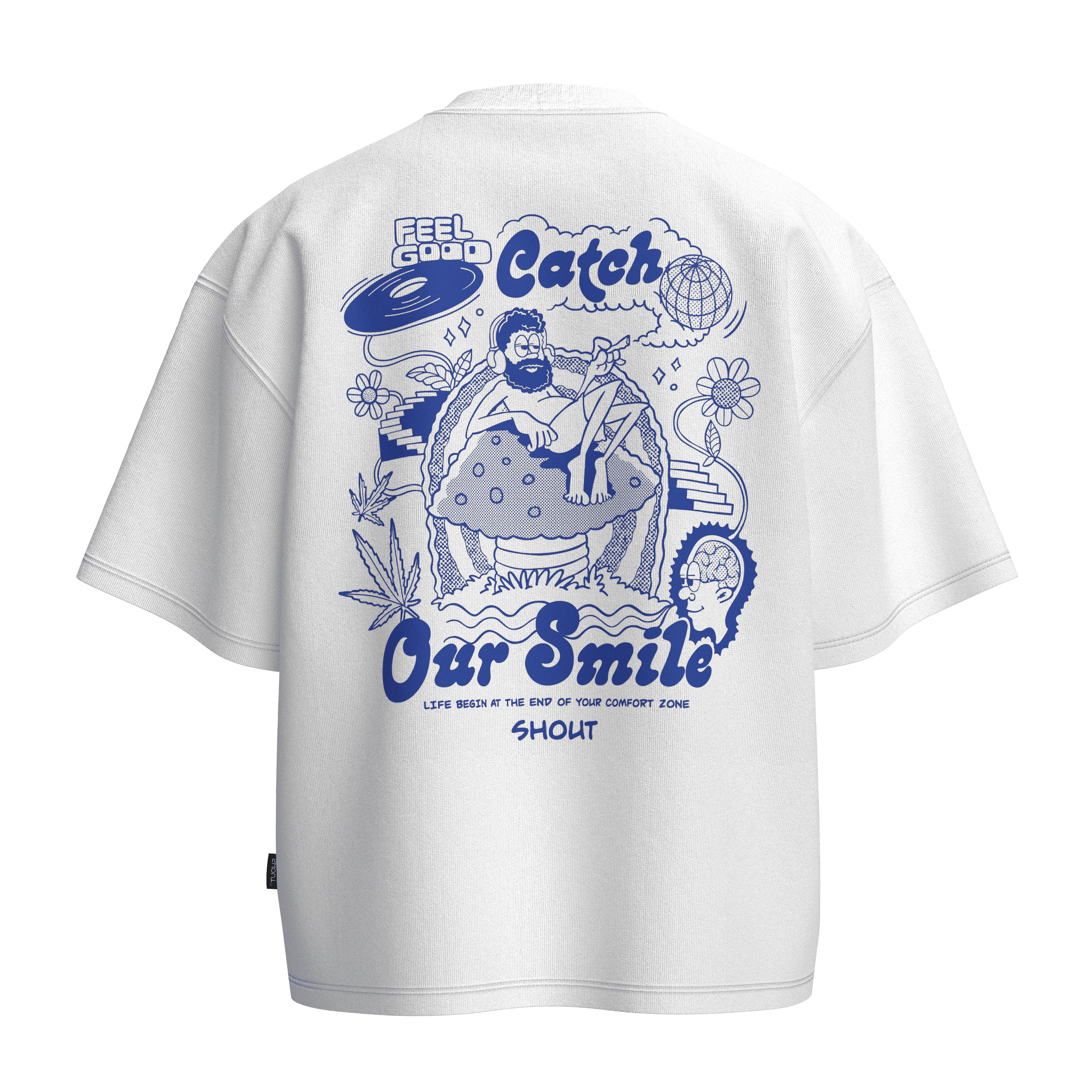 Shout Oversize Feel Good Catch Our Smile Oldschool Unisex T-Shirt