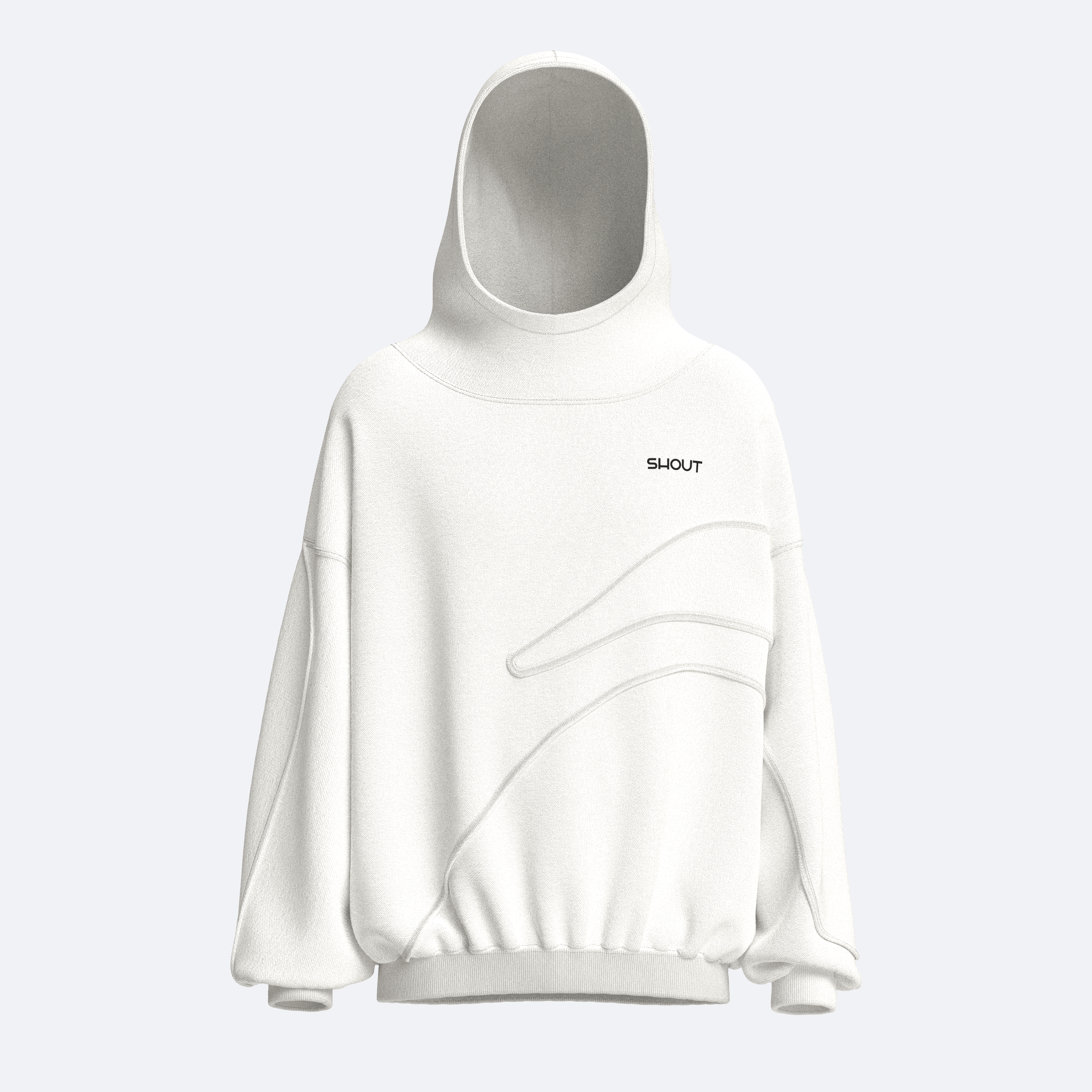 Shout Limited Edition SS24 Oversize Unisex Hoodie - Off White