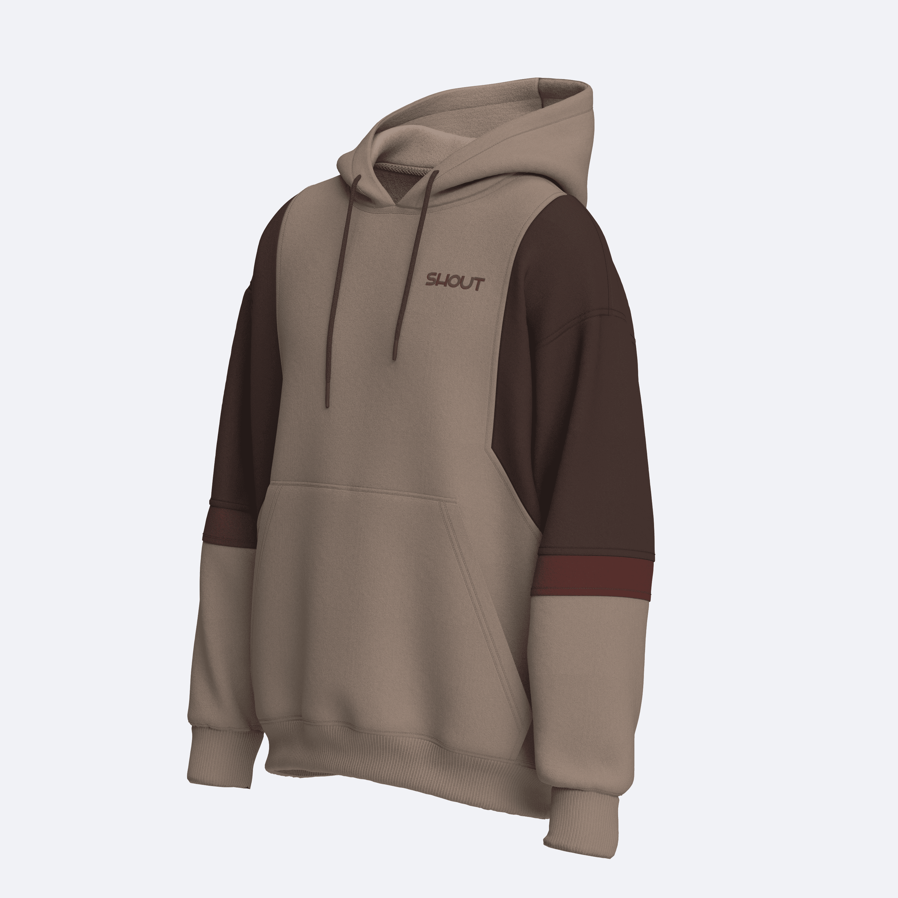 Shout Oversize Unisex Patchwork Hoodie