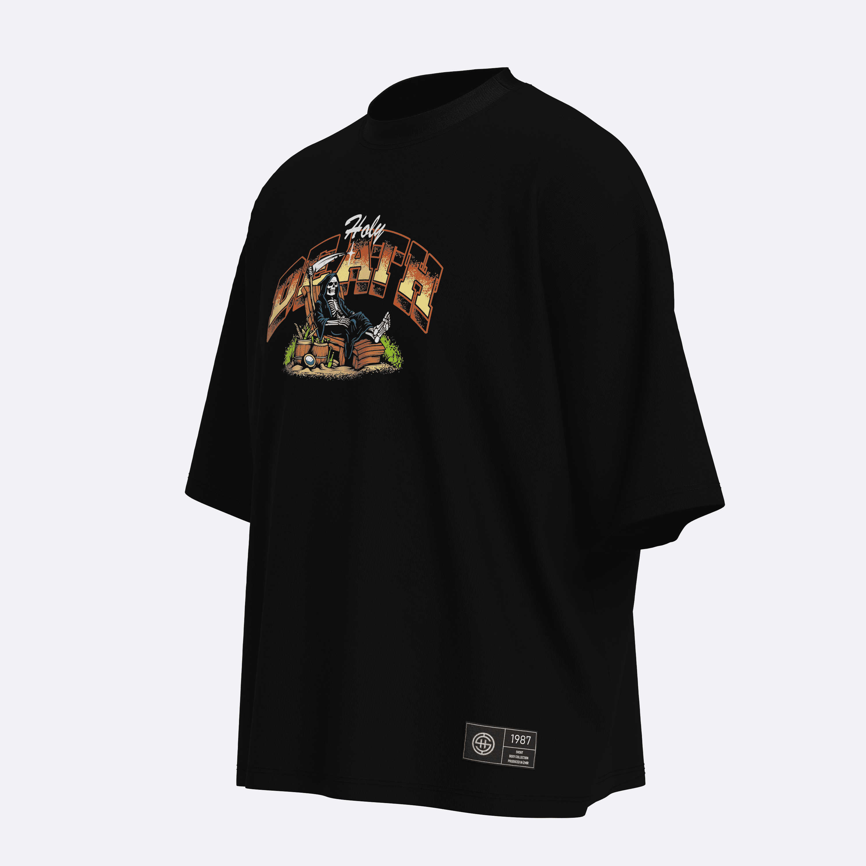Shout Oversize Holy Death Boxy Fit Unisex T-Shirt