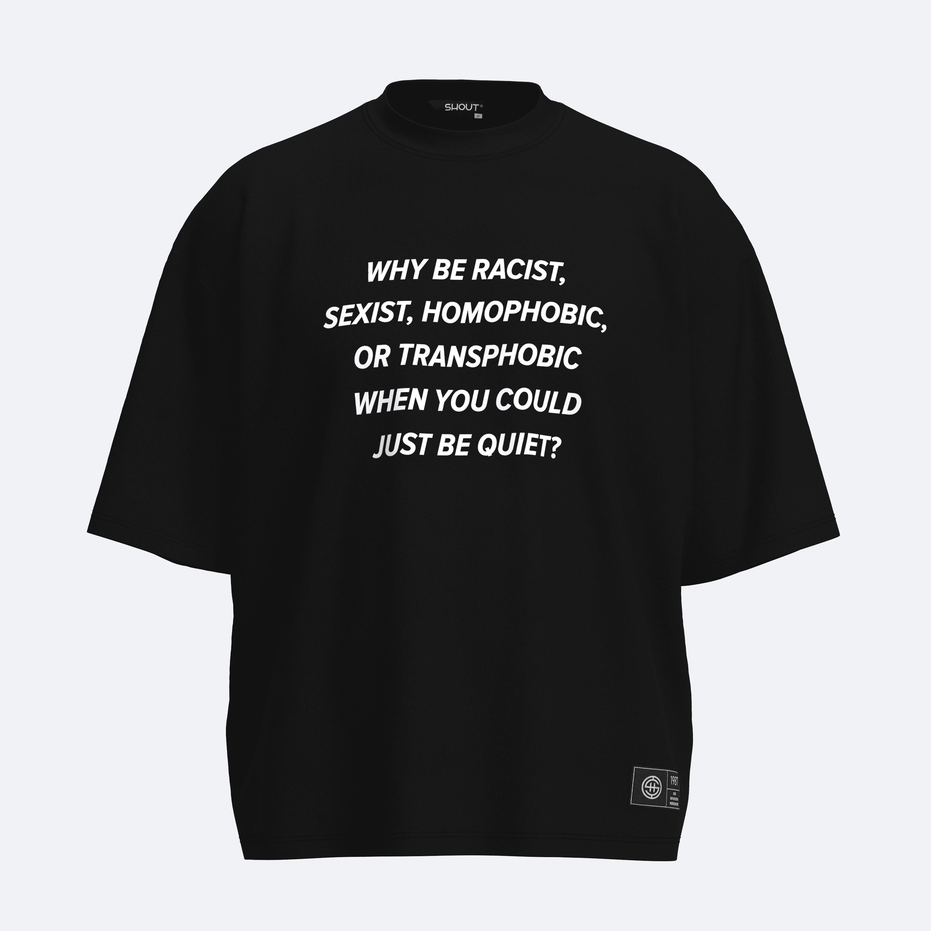 Oversize Shout Equality Message Unisex Boxy Fit T-Shirt