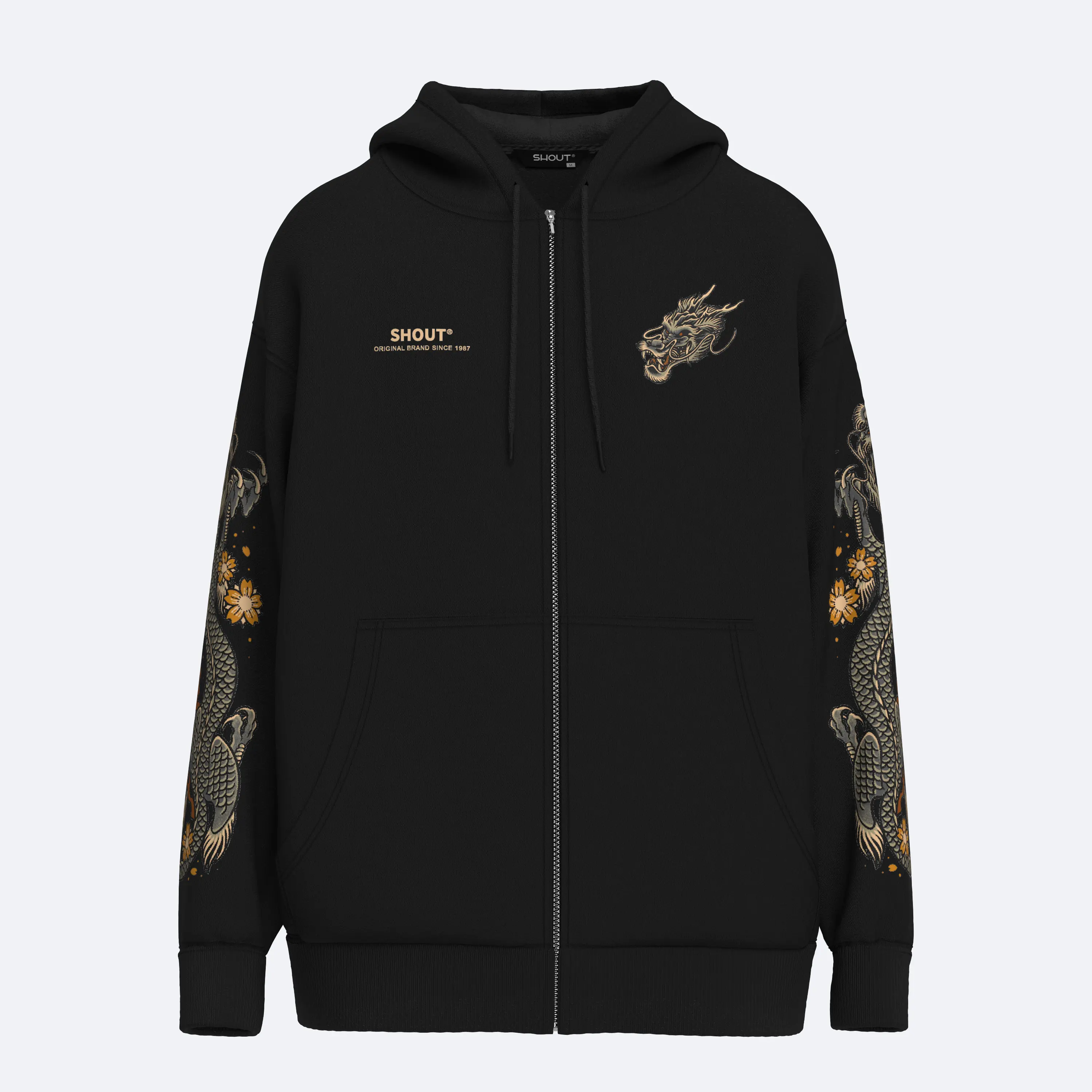 Oversize Shout Namakubi V2 Unisex Zip Up Hoodie
