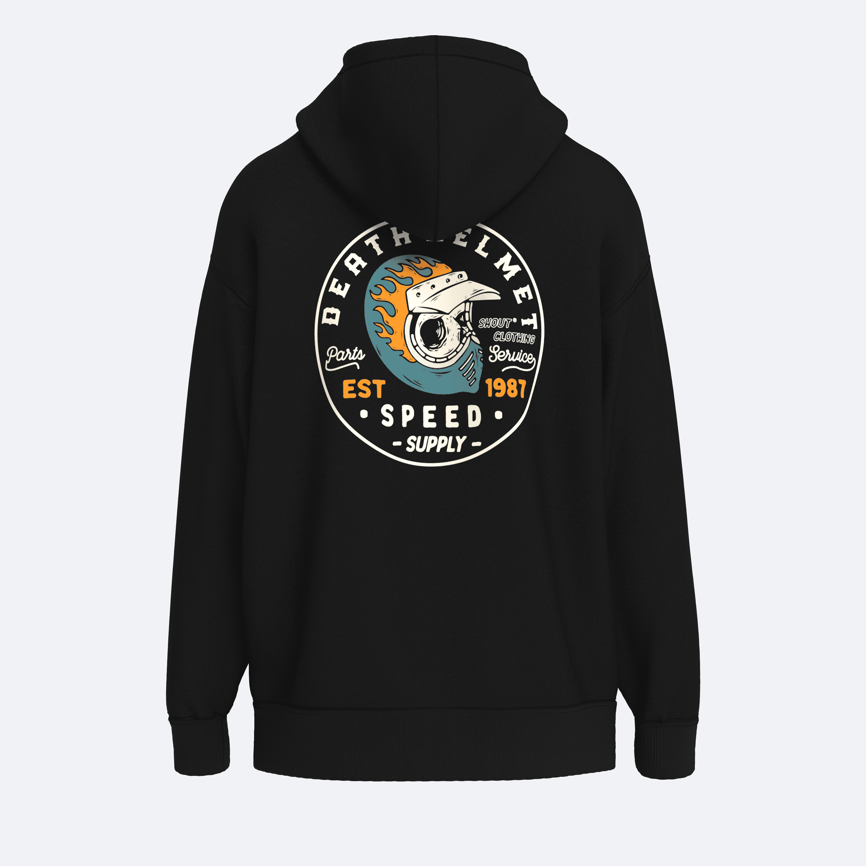 Shout Oversize Death Helmet Oldschool Unisex Hoodie