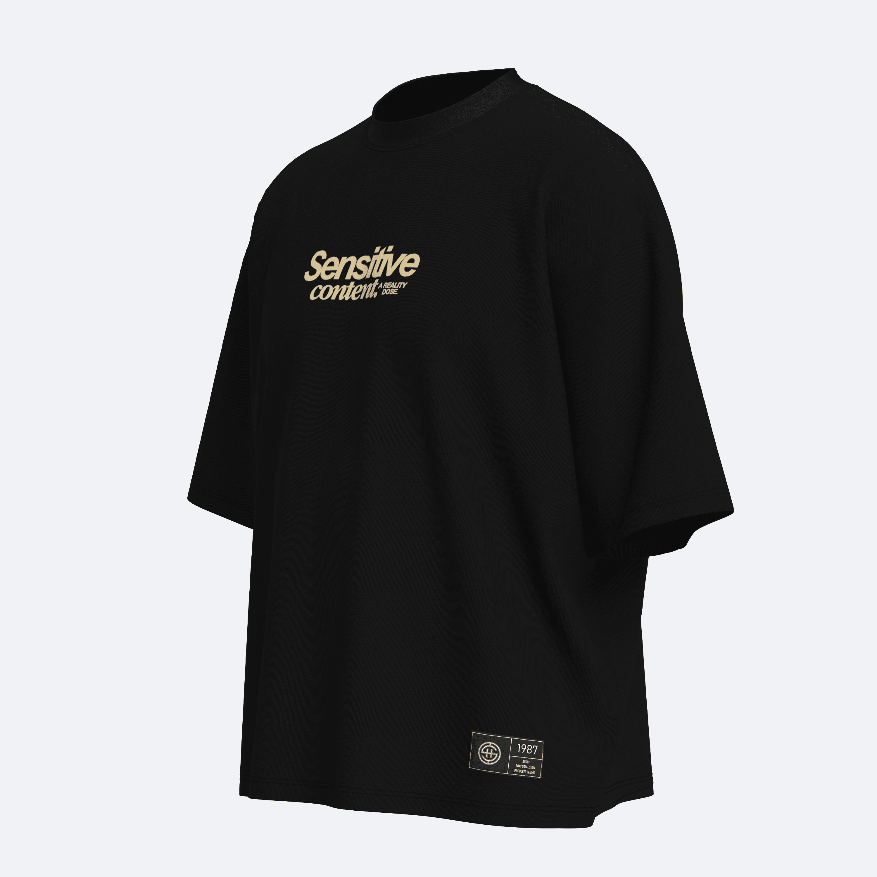 Shout Boxy Fit Oversize “Sensitive Content” Unisex T-Shirt