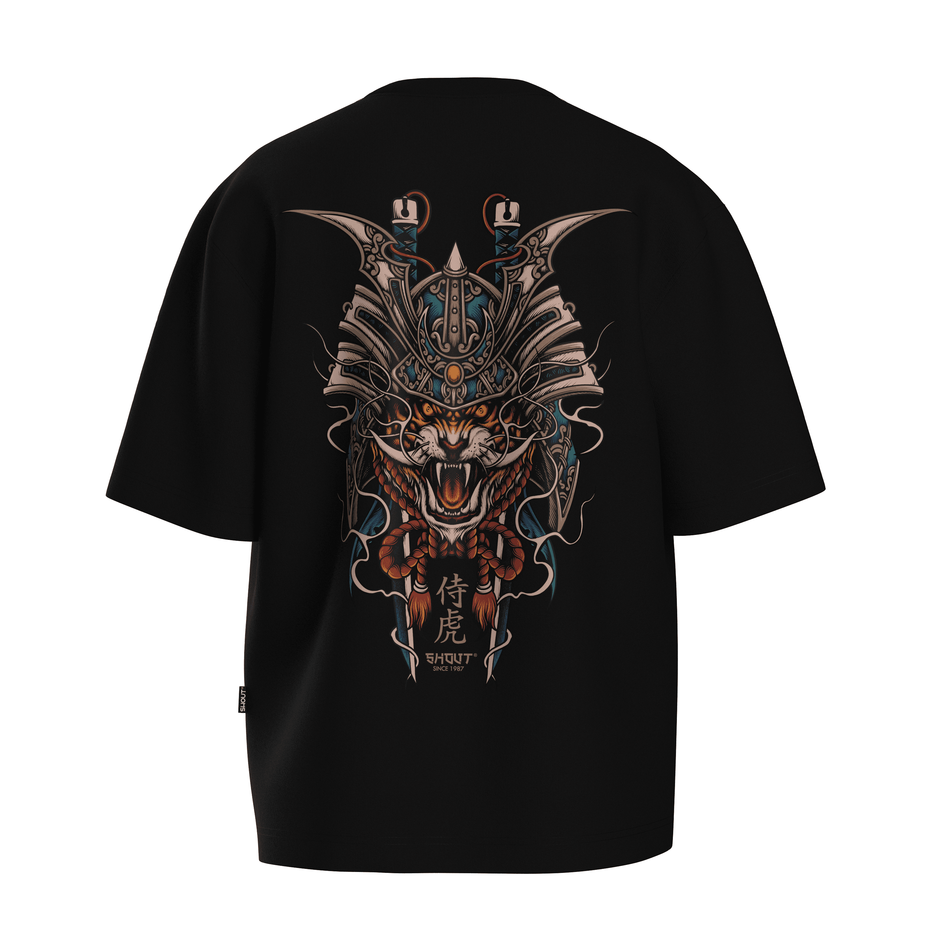 Oversize Shout Samurai Tiger V2 Heavy Weight Unisex T-Shirt