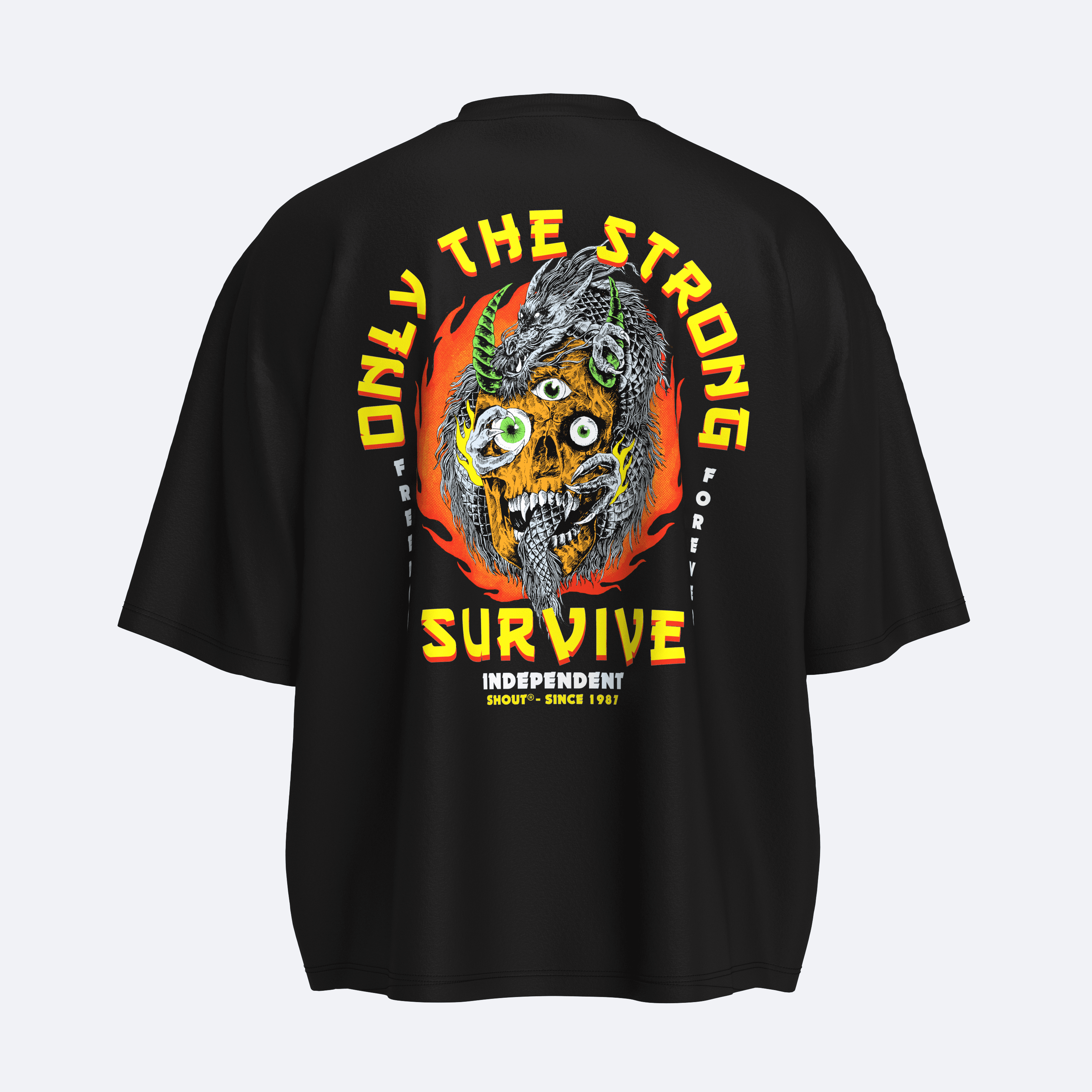 Oversize Shout Only The Strong Survive Unisex Boxy Fit T-Shirt