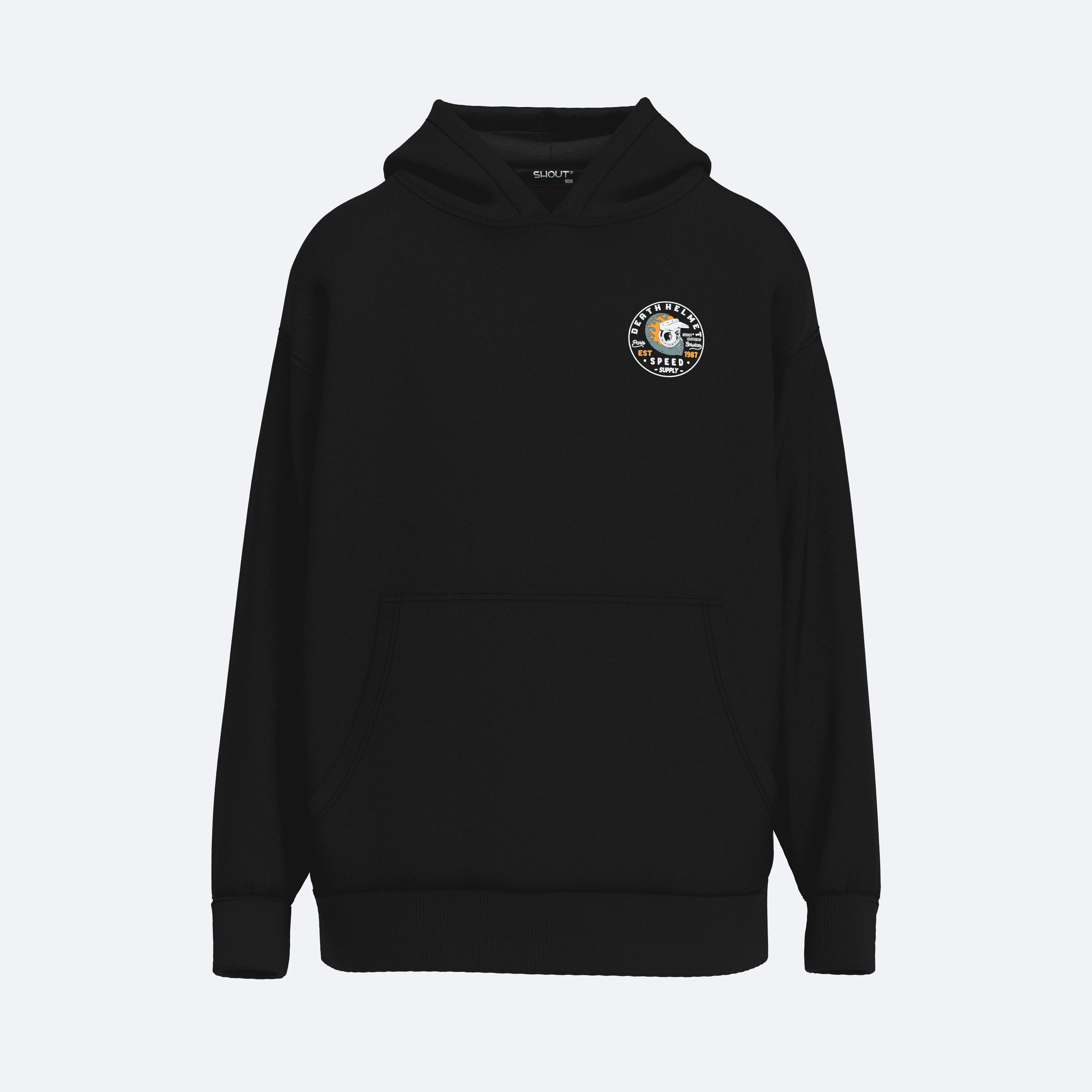 Shout Oversize Death Helmet Oldschool Unisex Hoodie