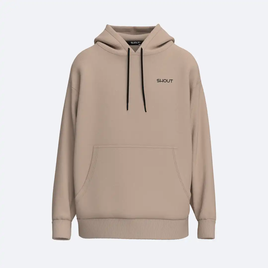 STUC Beige Hoodie SHOUT streetwear ürün görseli