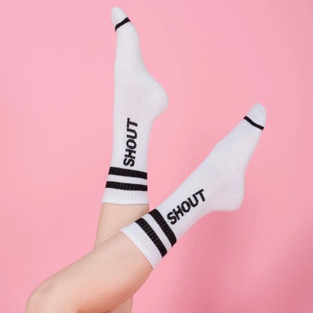 Shout Unisex White One Size Sock