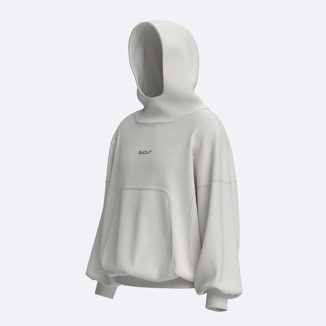 Shout Limited Edition SS25 Oversize Unisex Hoodie - Off White