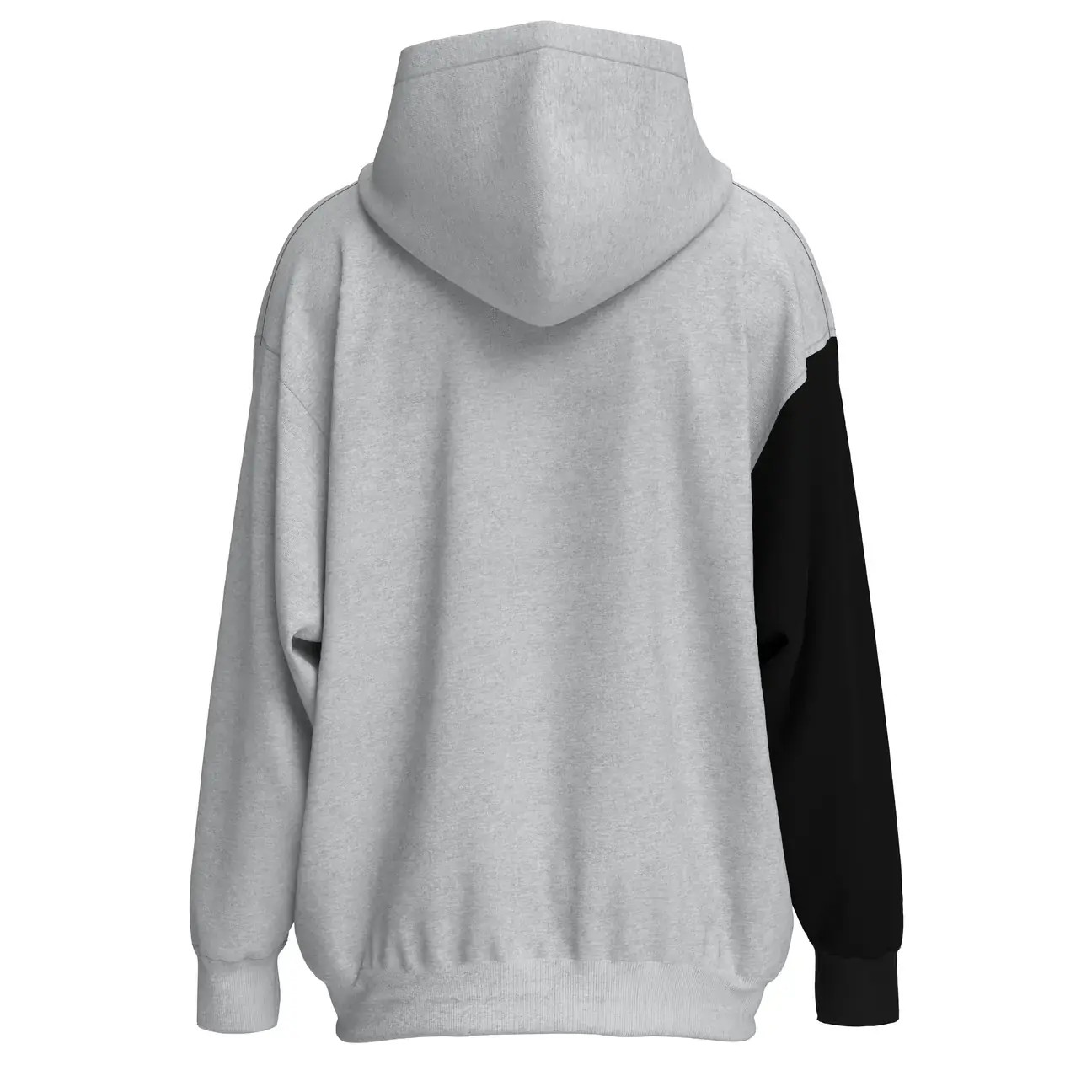 Shout Oversize Gray and Black Zip-Up Hoodie