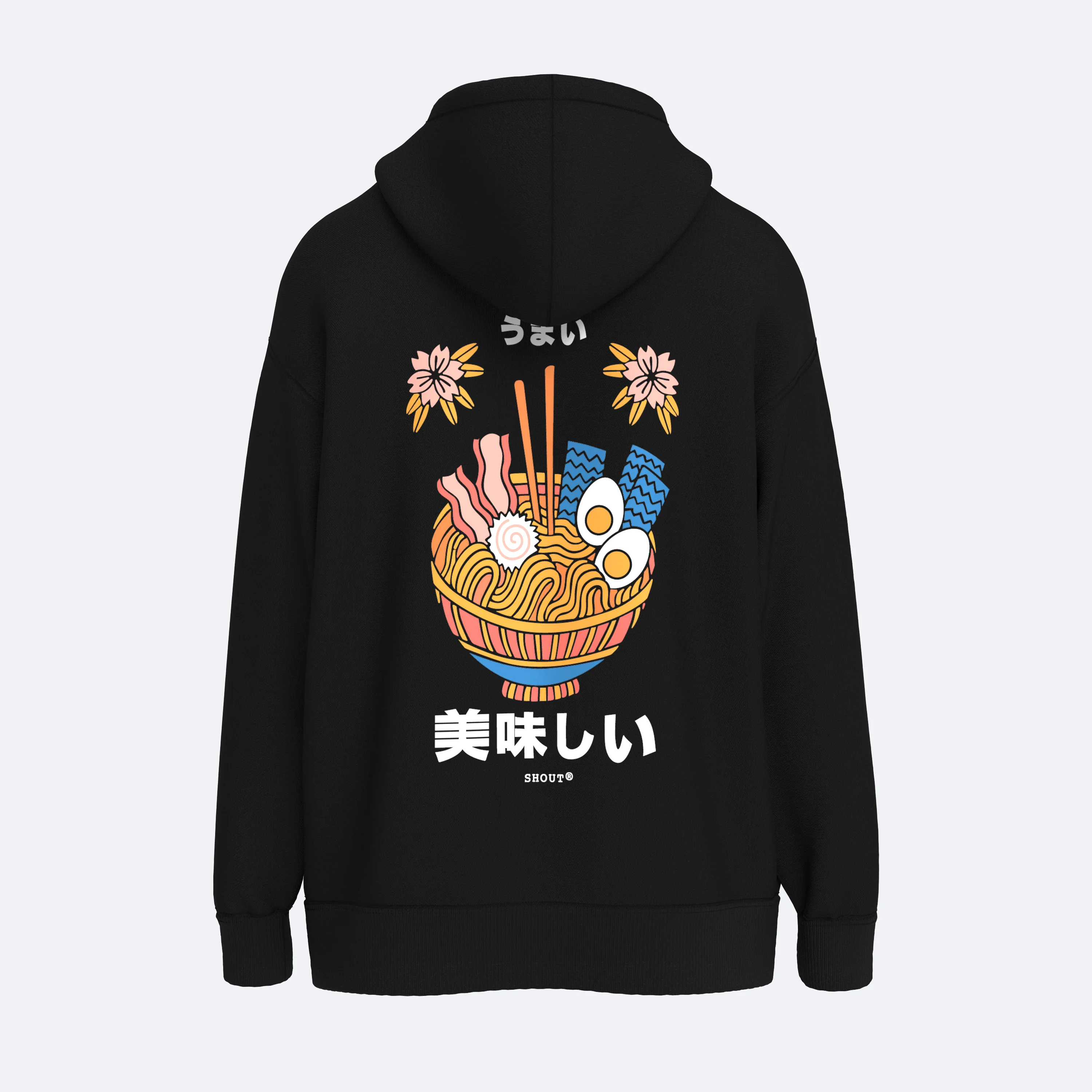 Shout Oversize Shout Ramen Oldschool Unisex Zip Up Hoodie