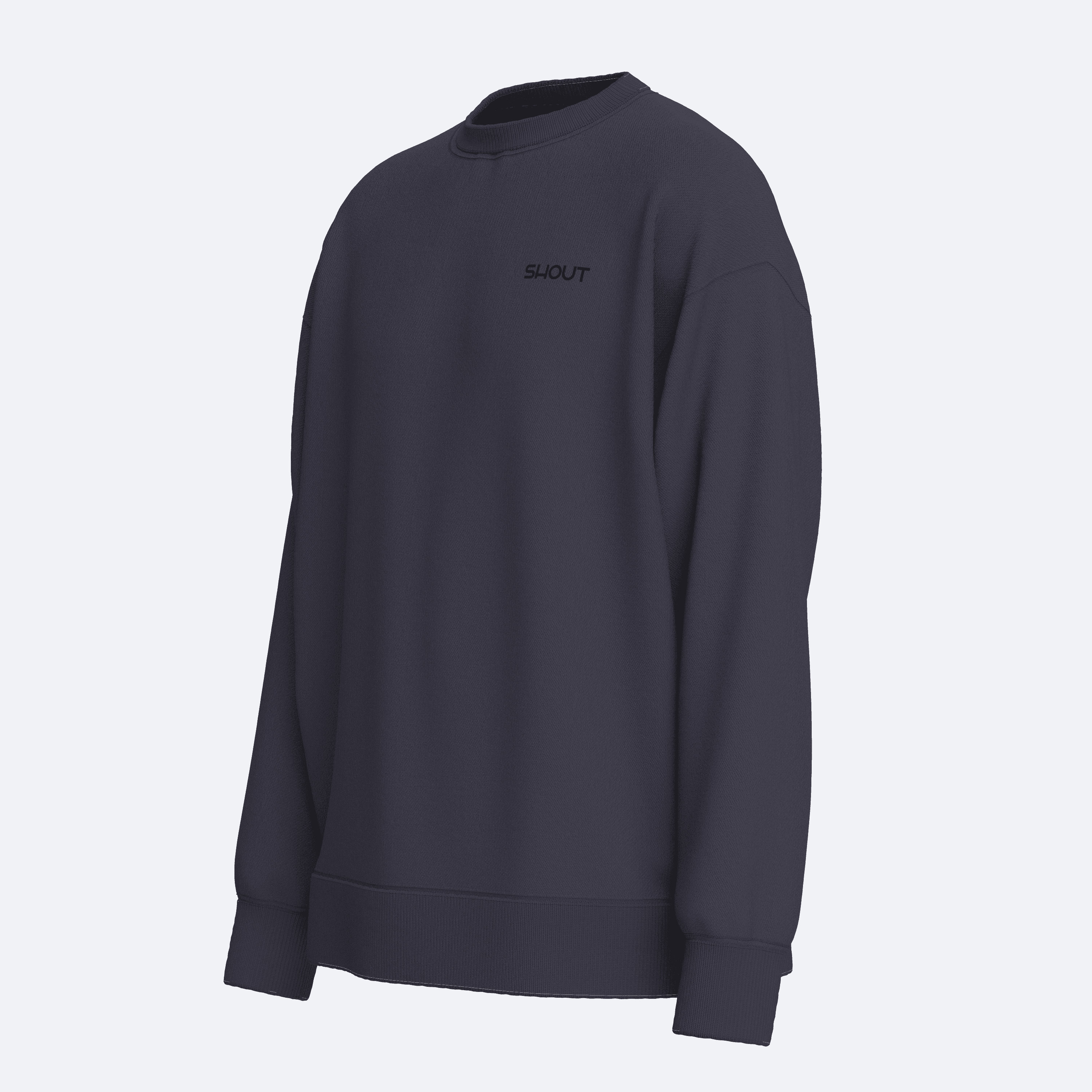 Shout Oversize Basic Unisex Sweatshirt - Füme