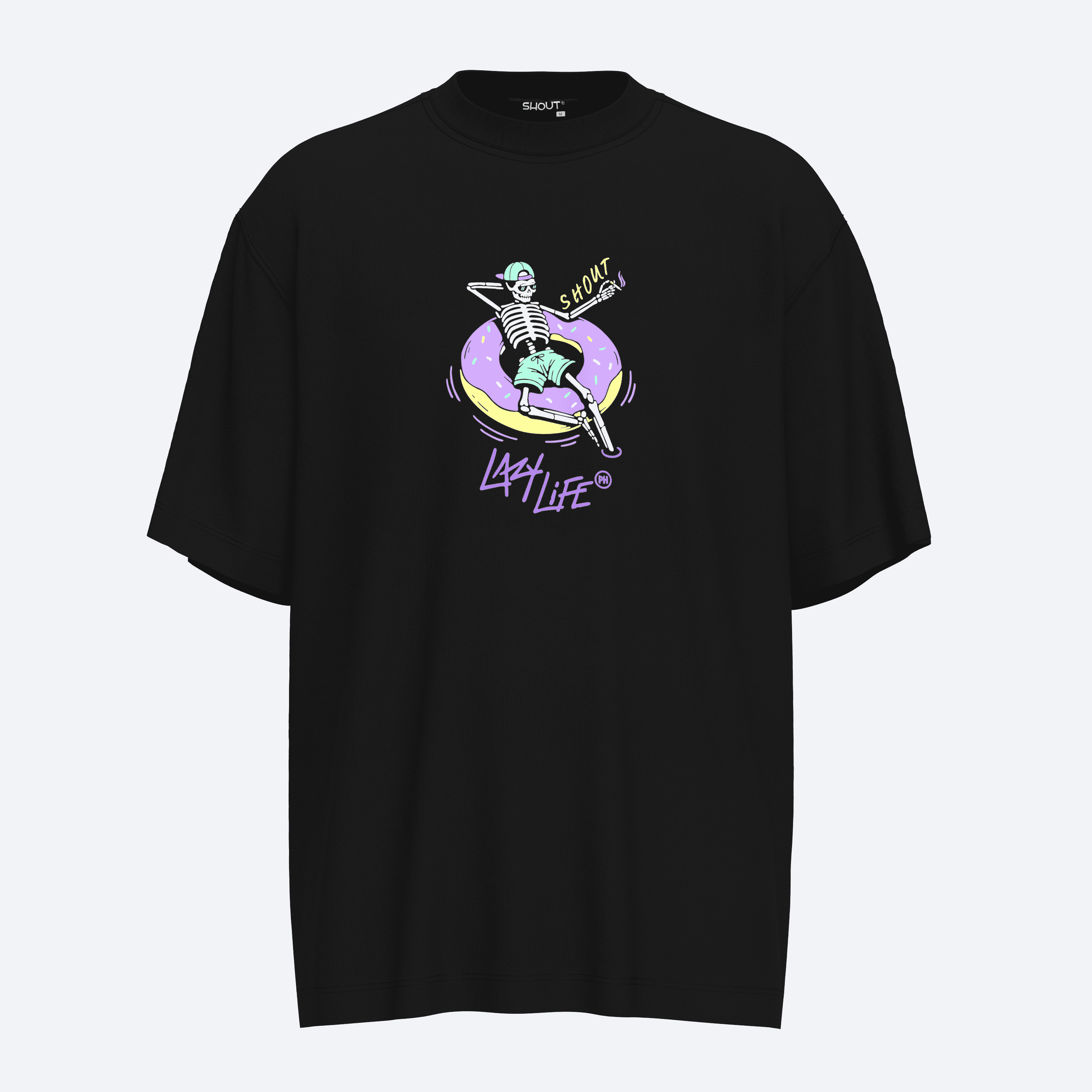 Shout Oversize Lazy Life Oldschool Unisex T-Shirt