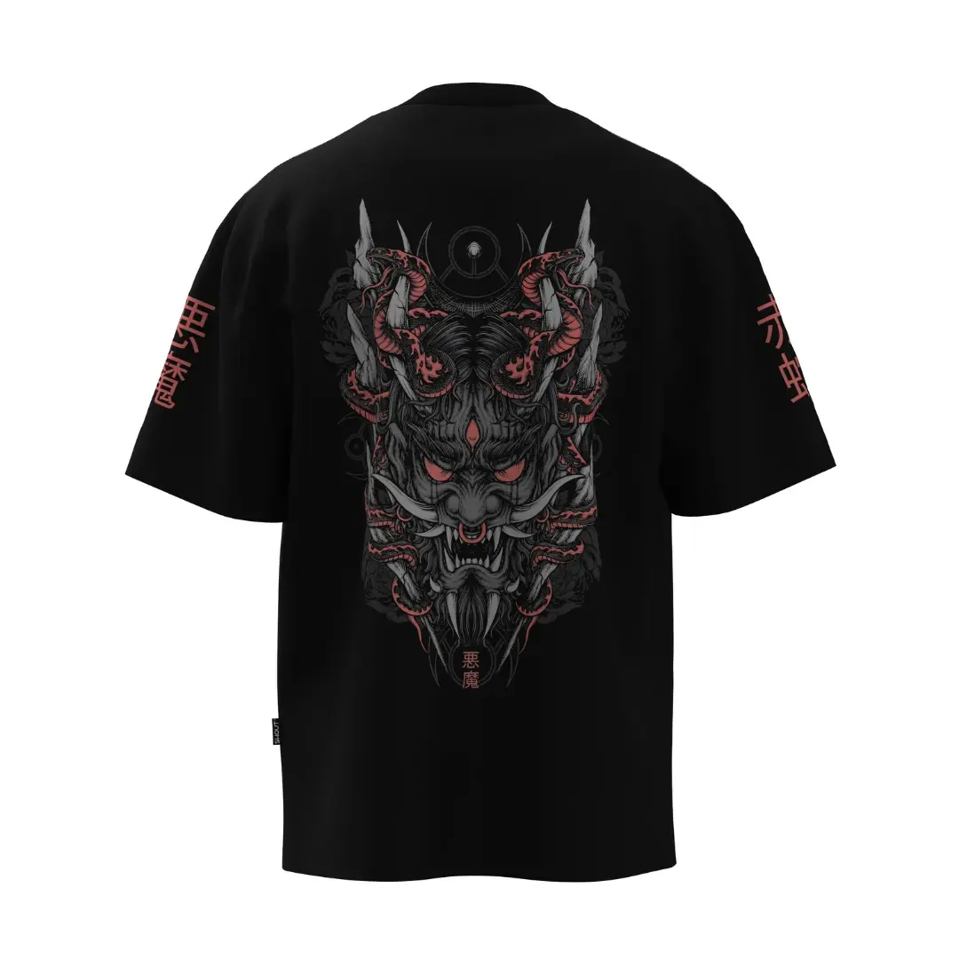 SHOUT Japanese Oni Oversize Tişört - Oversize ürün ölçüsü için ürün görseli