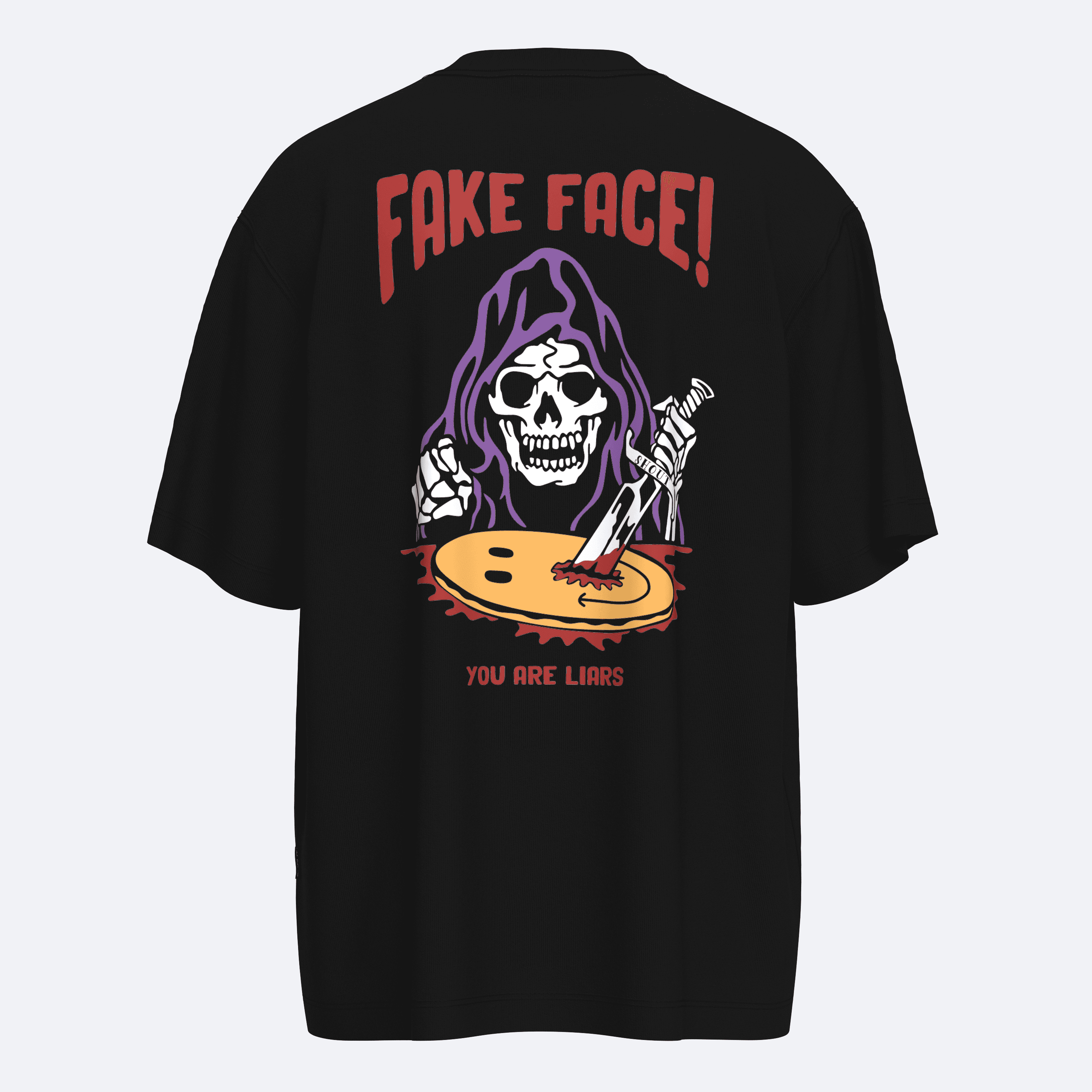 Shout Oversize Fake Face Oldschool Unisex T-Shirt