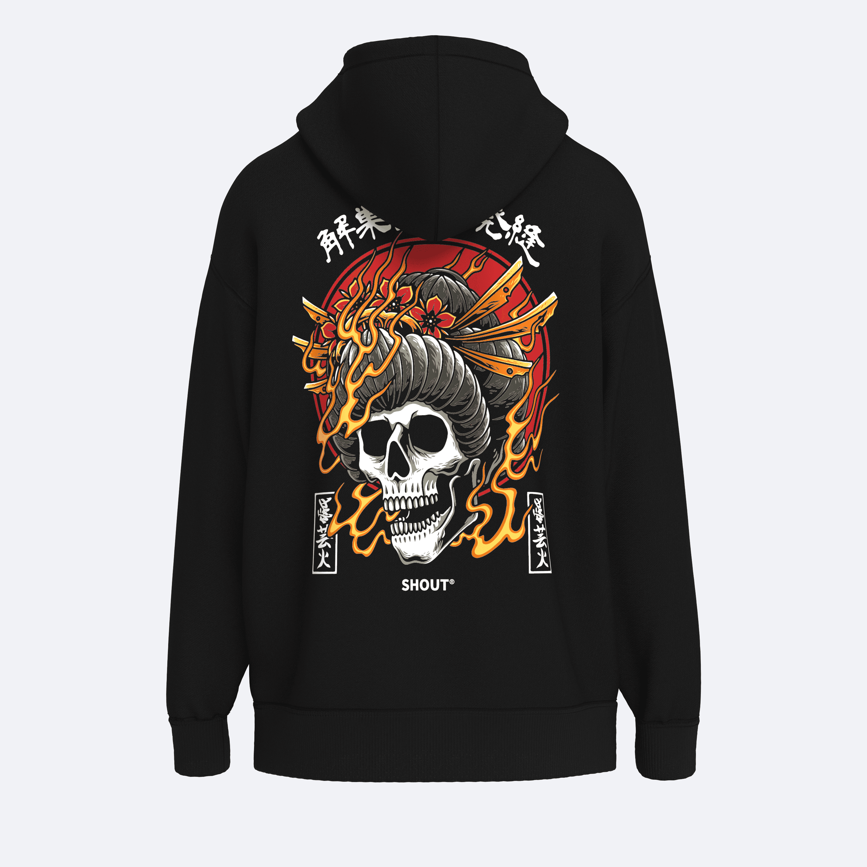 Shout Oversize Skull Geisha Unisex Hoodie