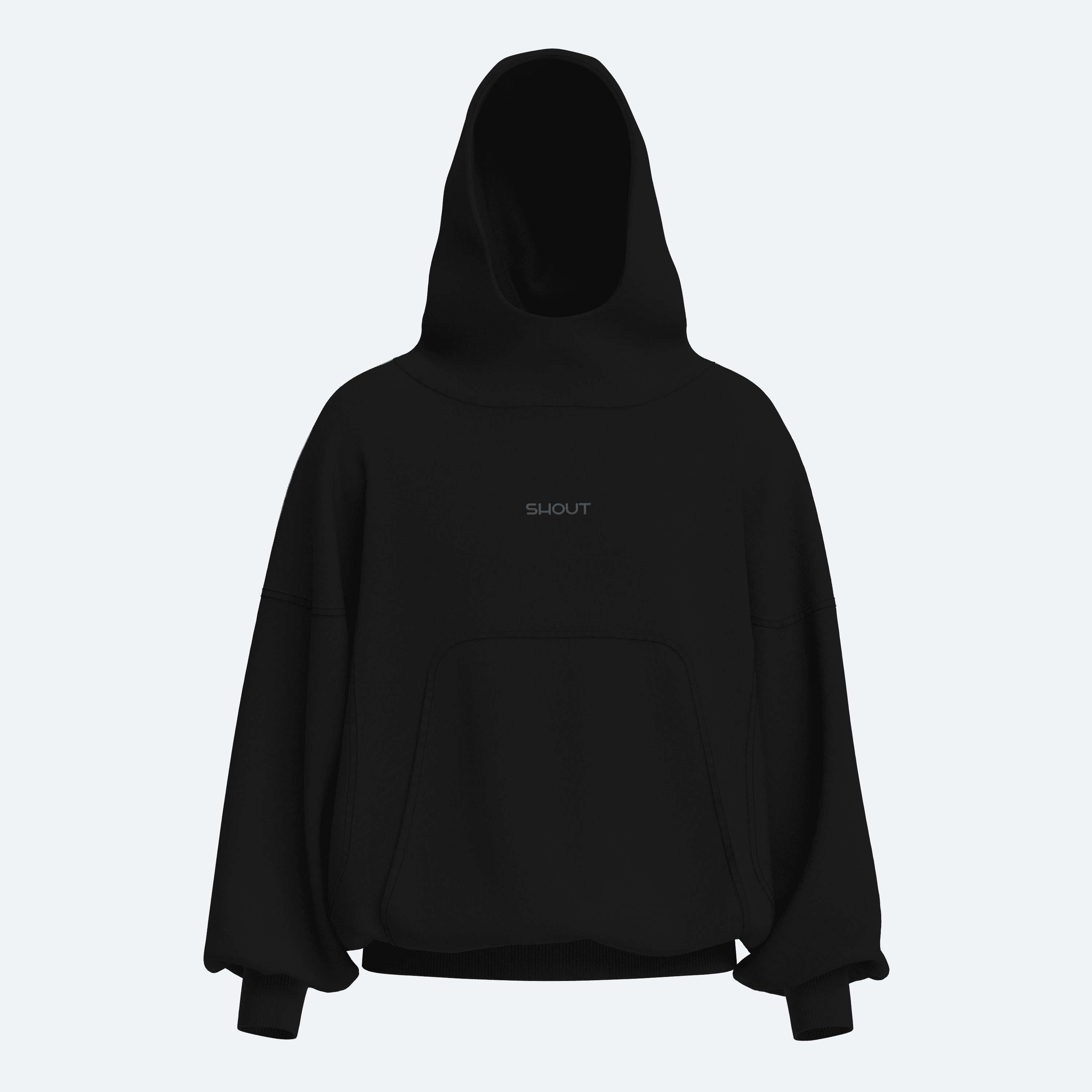 Shout Limited Edition SS25 Oversize Unisex Hoodie - Siyah