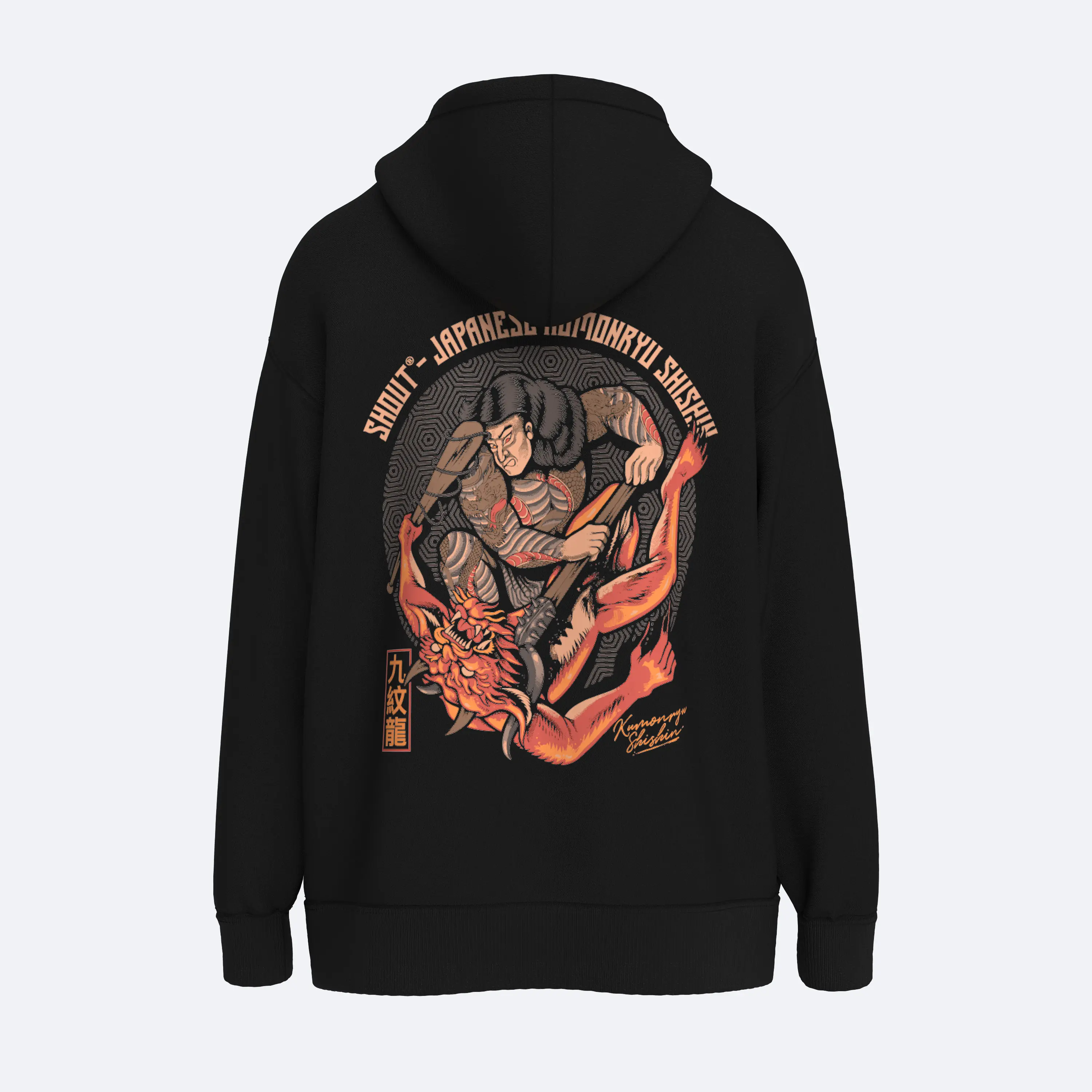 Oversize Shout Kumonryu Shishin Unisex Zip Up Hoodie