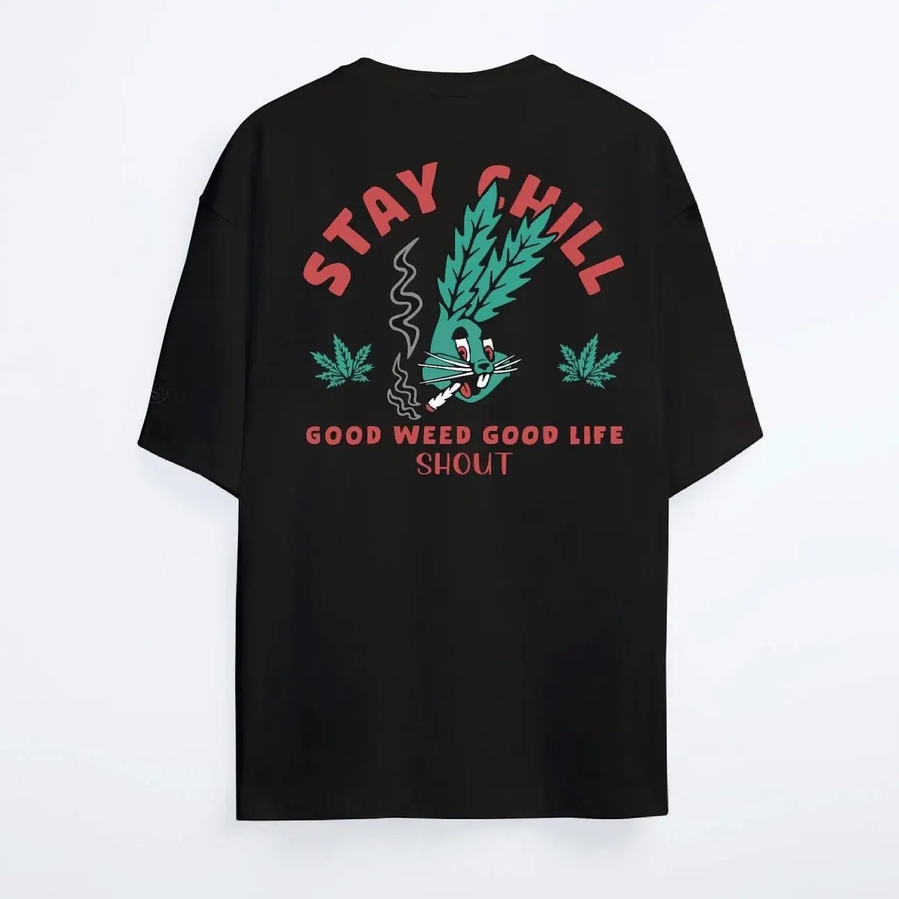 Shout Oversize Black Good Weed Good Life Oldschool Unisex T-Shirt