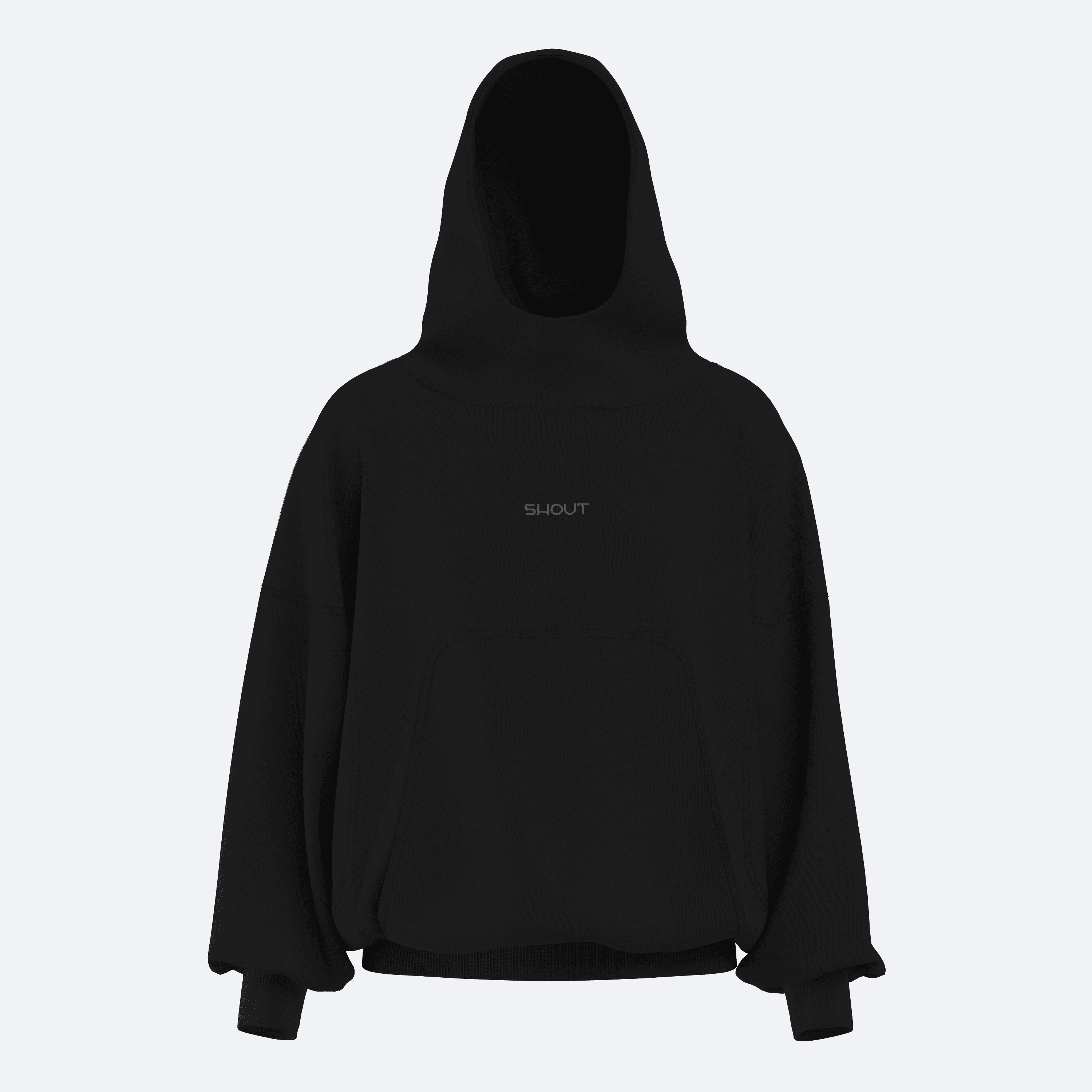 Shout Limited Edition SS25 Oversize Unisex Hoodie - Siyah