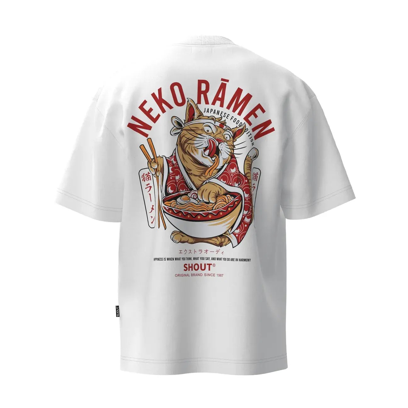 Shout Oversize Neko Ramen Japanese Food Unisex T-Shirt