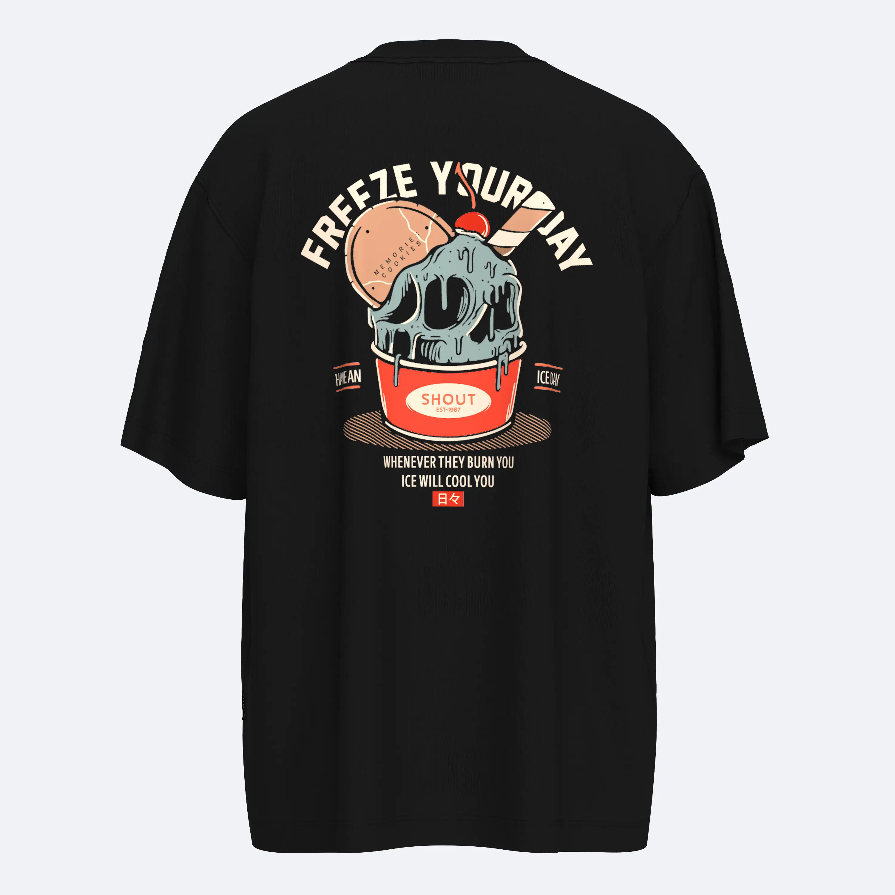 Shout Oversize Skull Cream Unisex T-Shirt