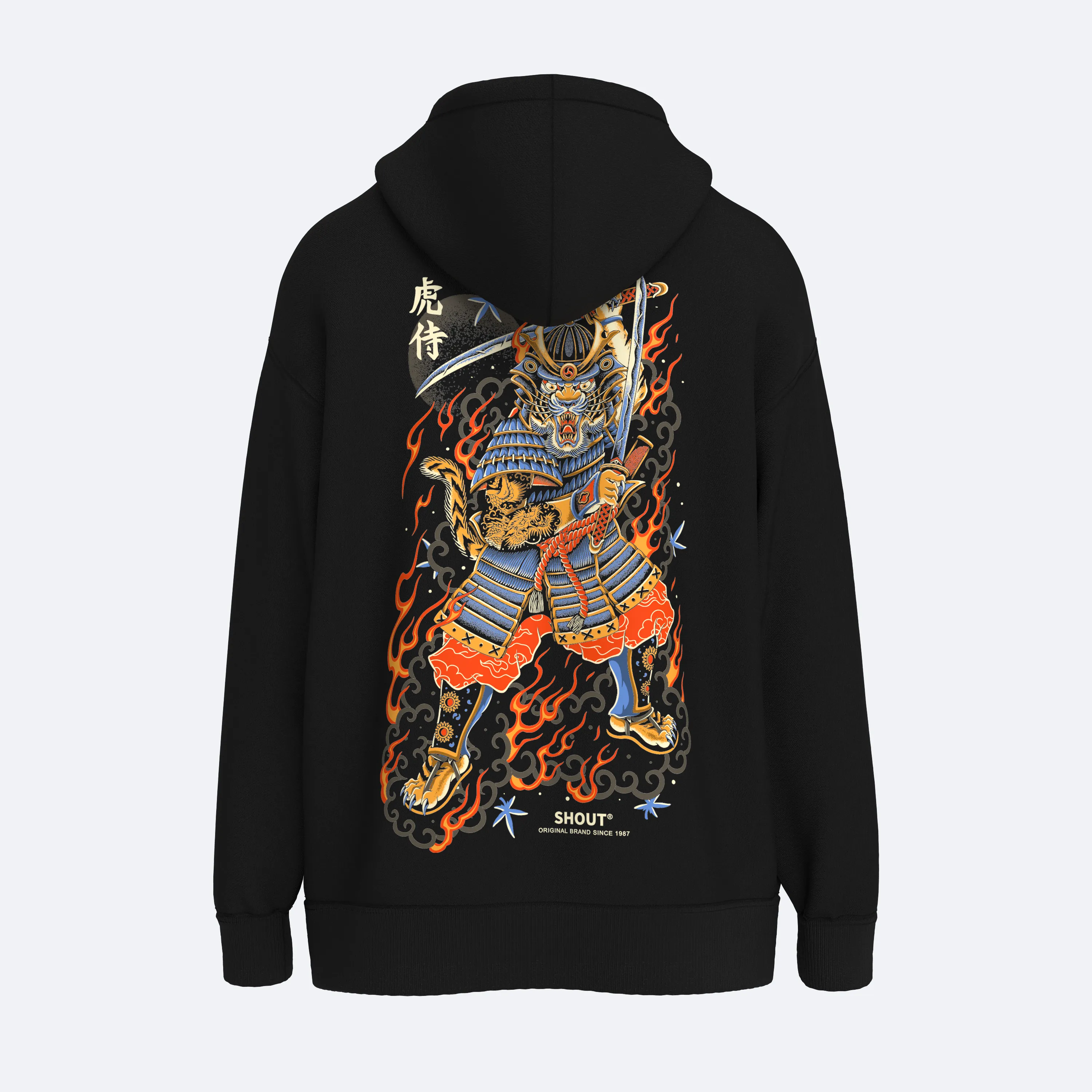 Oversize Shout Tiger Ronin Unisex Zip Up Hoodie