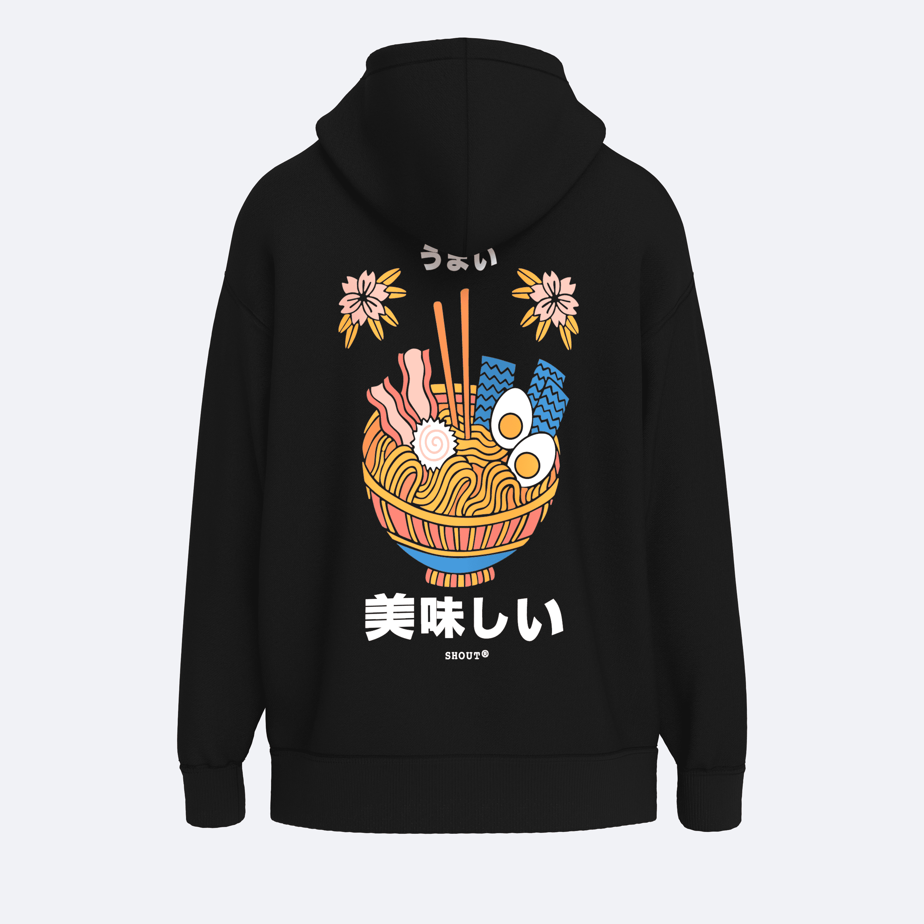 Oversize Shout Ramen Oldschool Unisex Hoodie
