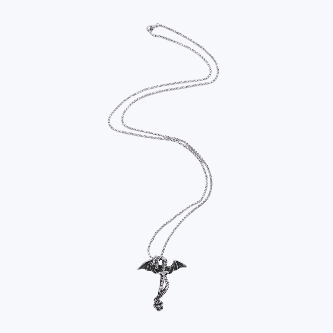 Shout Stainless Steel Sword Dragon Necklace