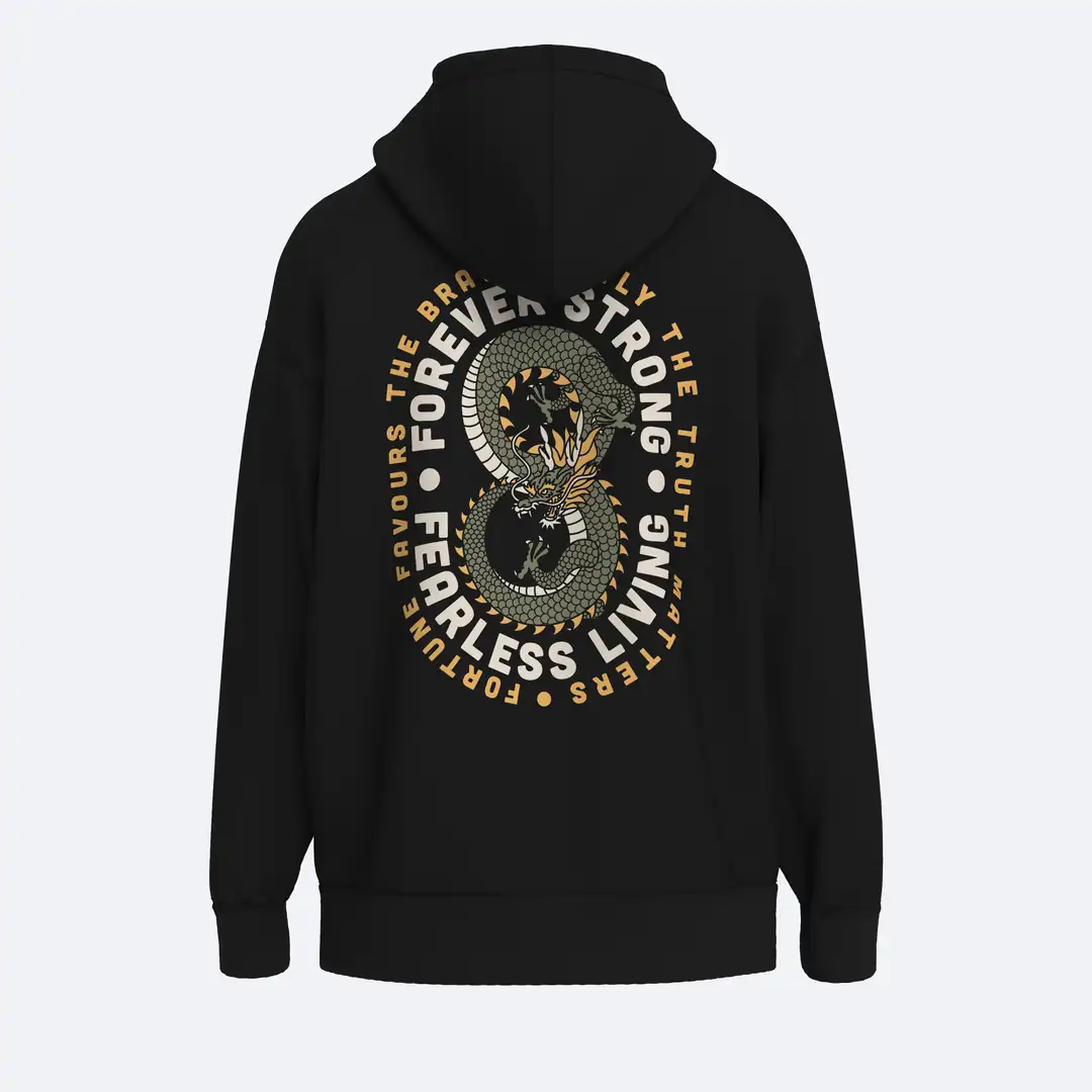 Shout Dragon Fearless Living Oversize Unisex Hoodie
