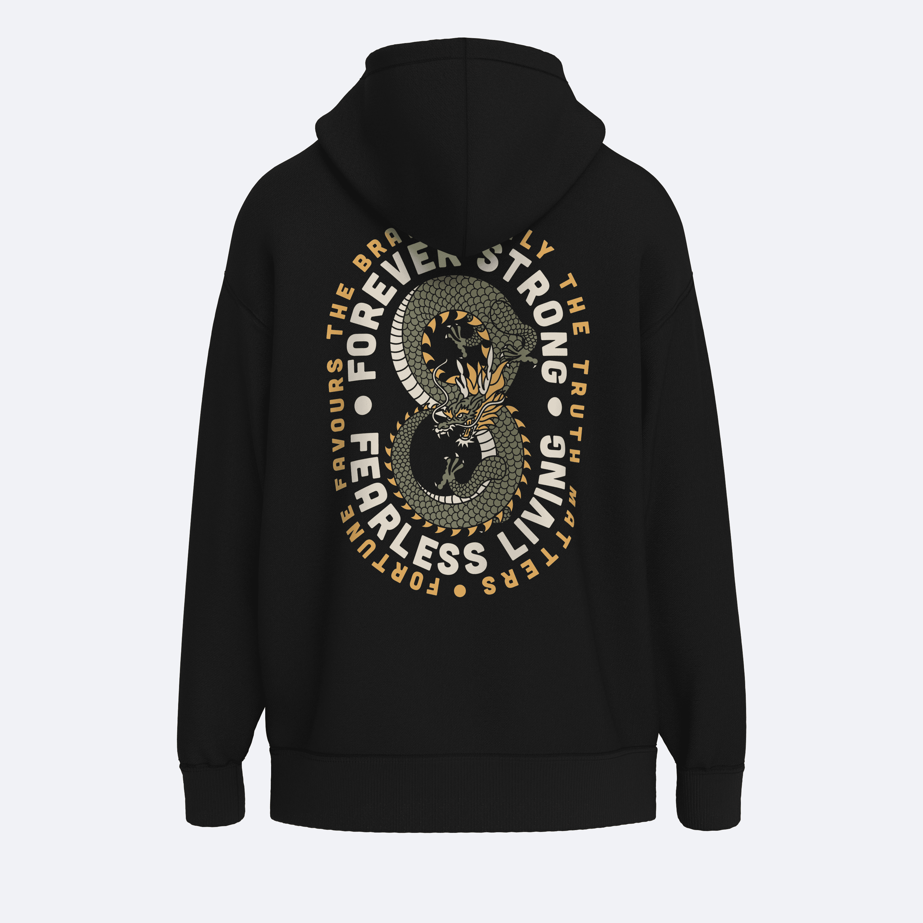 Shout Dragon Fearless Living Oversize Unisex Hoodie