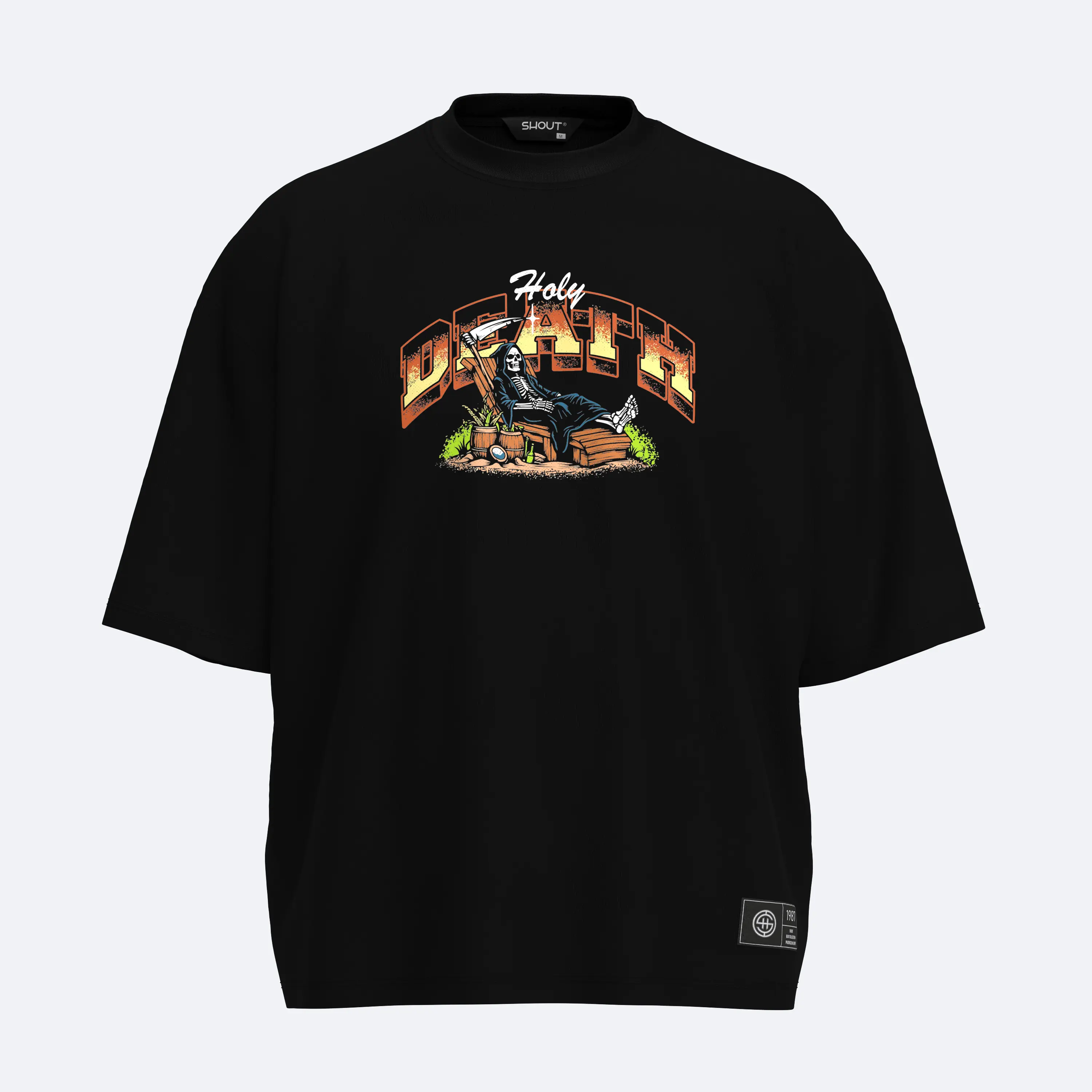 Shout Oversize Holy Death Boxy Fit Unisex T-Shirt
