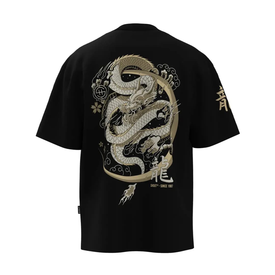 Shout Dragon On The Moon Oversize Unisex T-Shirt