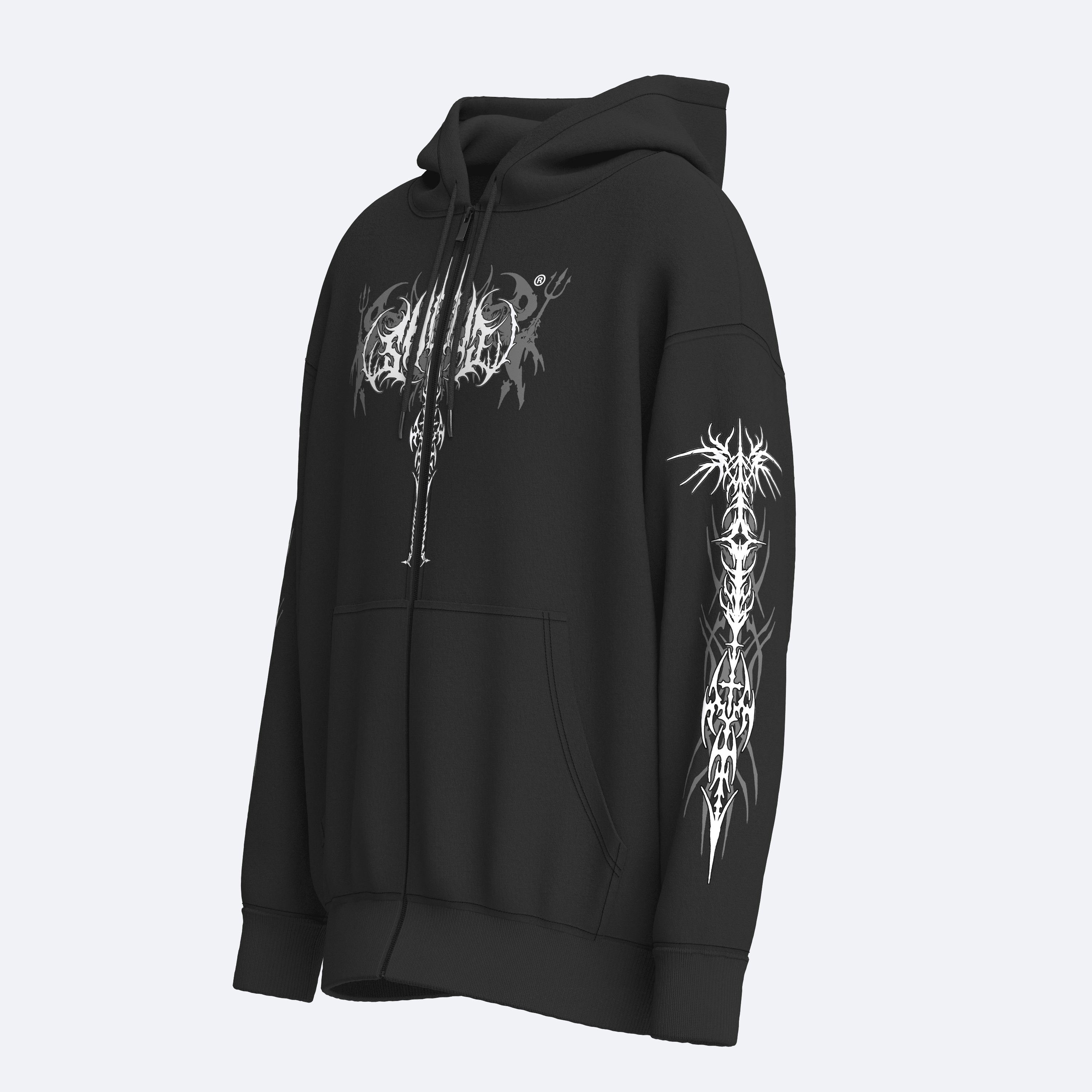 Oversize Shout Limited Edition Brutal Unisex Zip Up Hoodie
