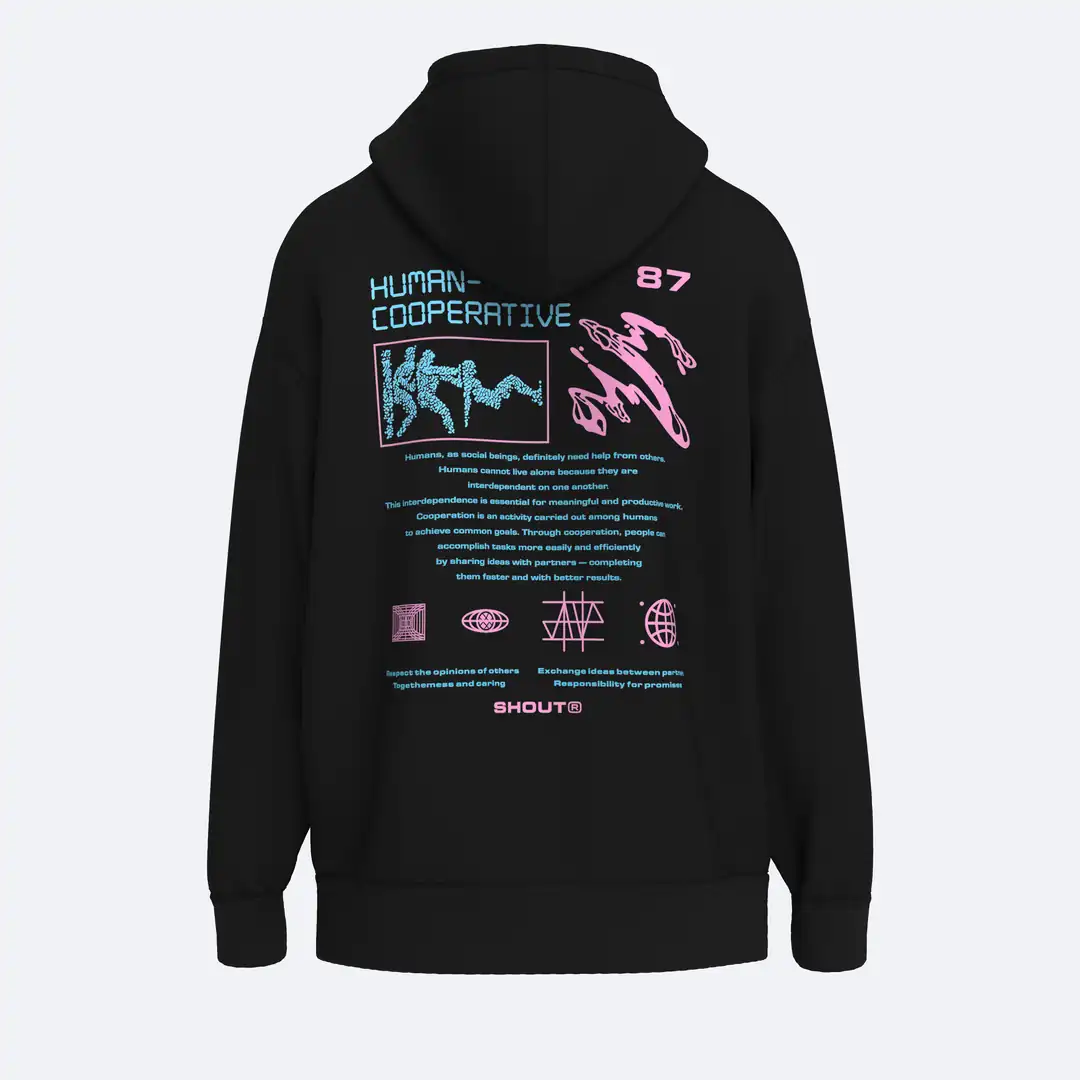 Shout Human Cooperative Unisex Oversize Hoodie
