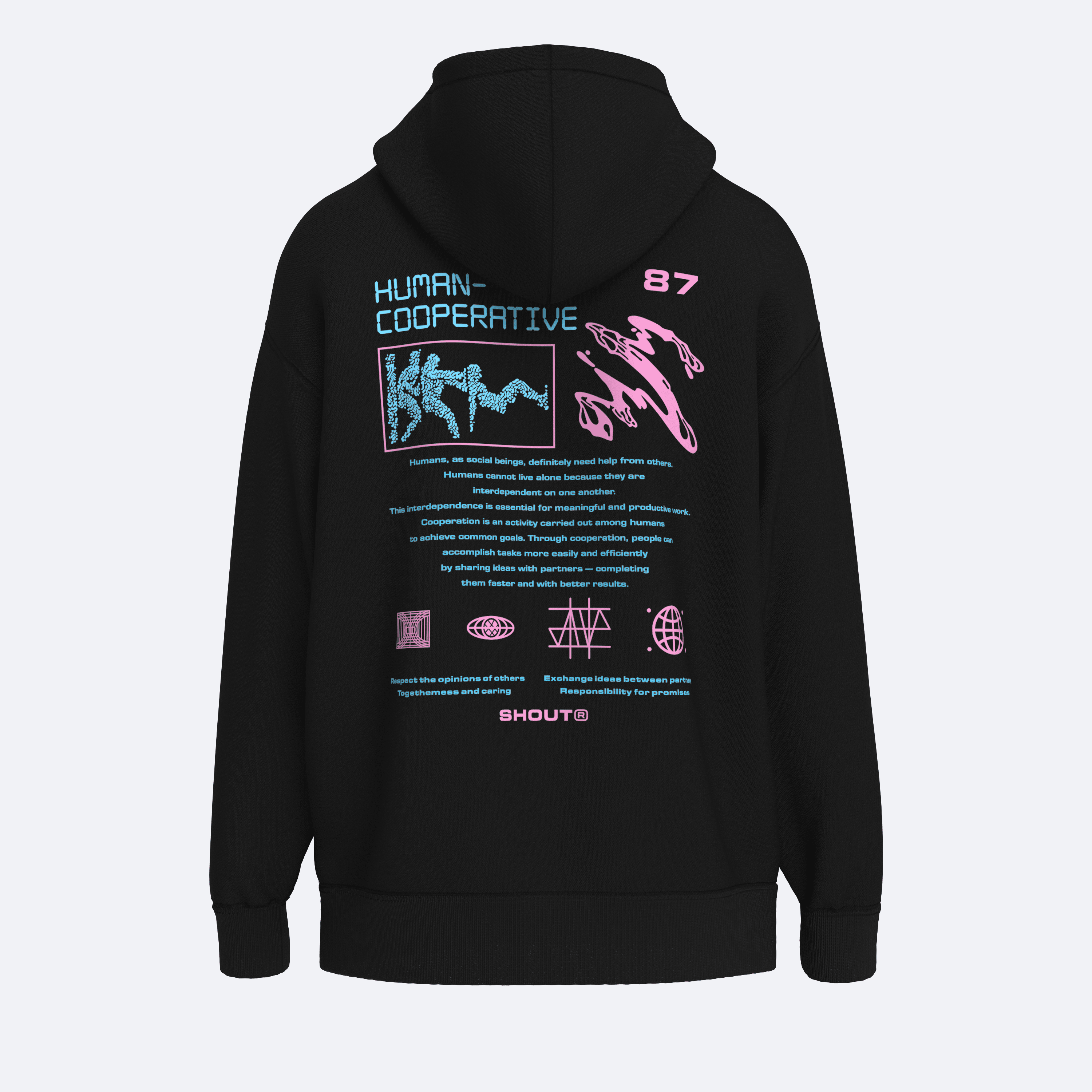 Shout Human Cooperative Unisex Oversize Hoodie