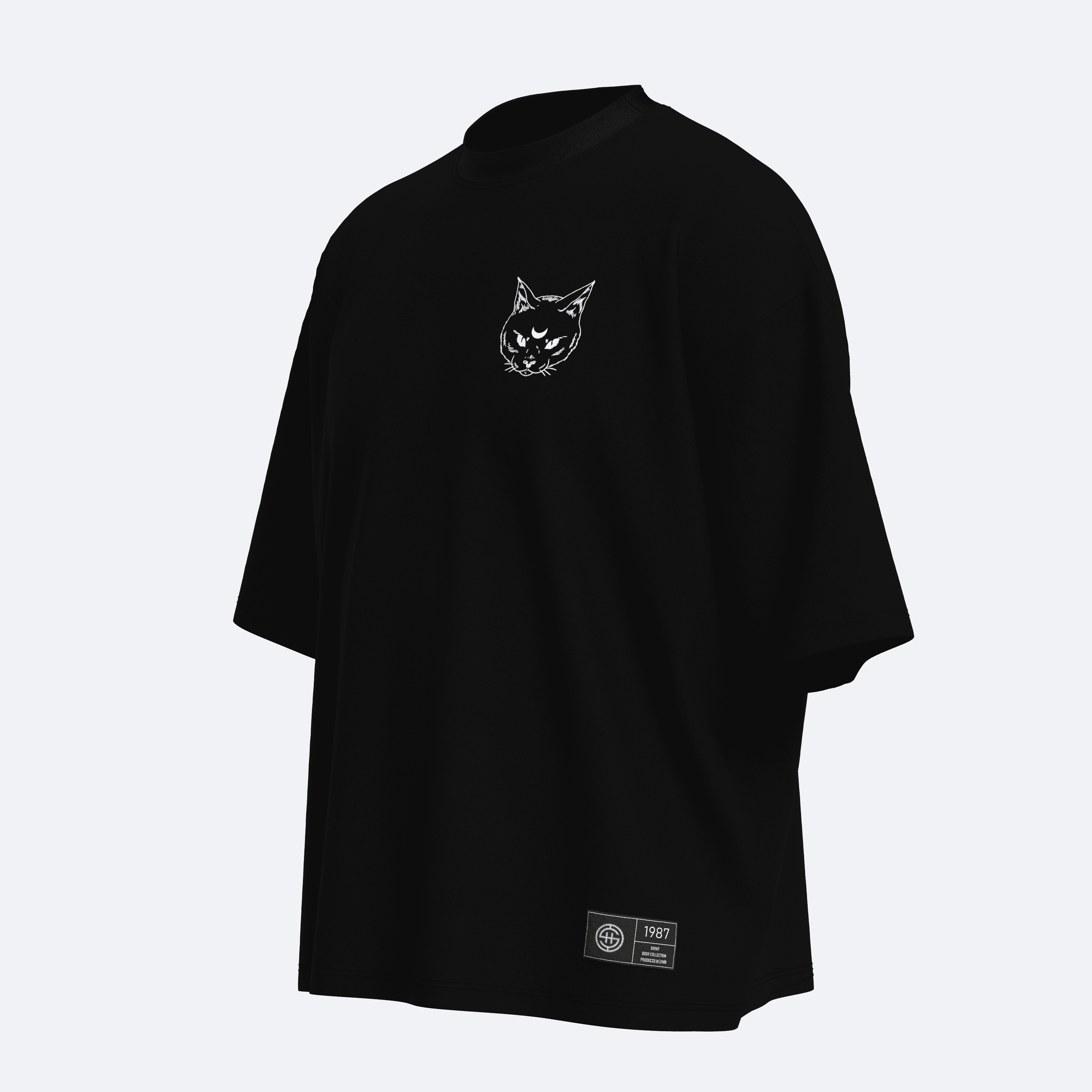  Shout Oversize Mystic Cat Boxy Fit Unisex T-Shirt