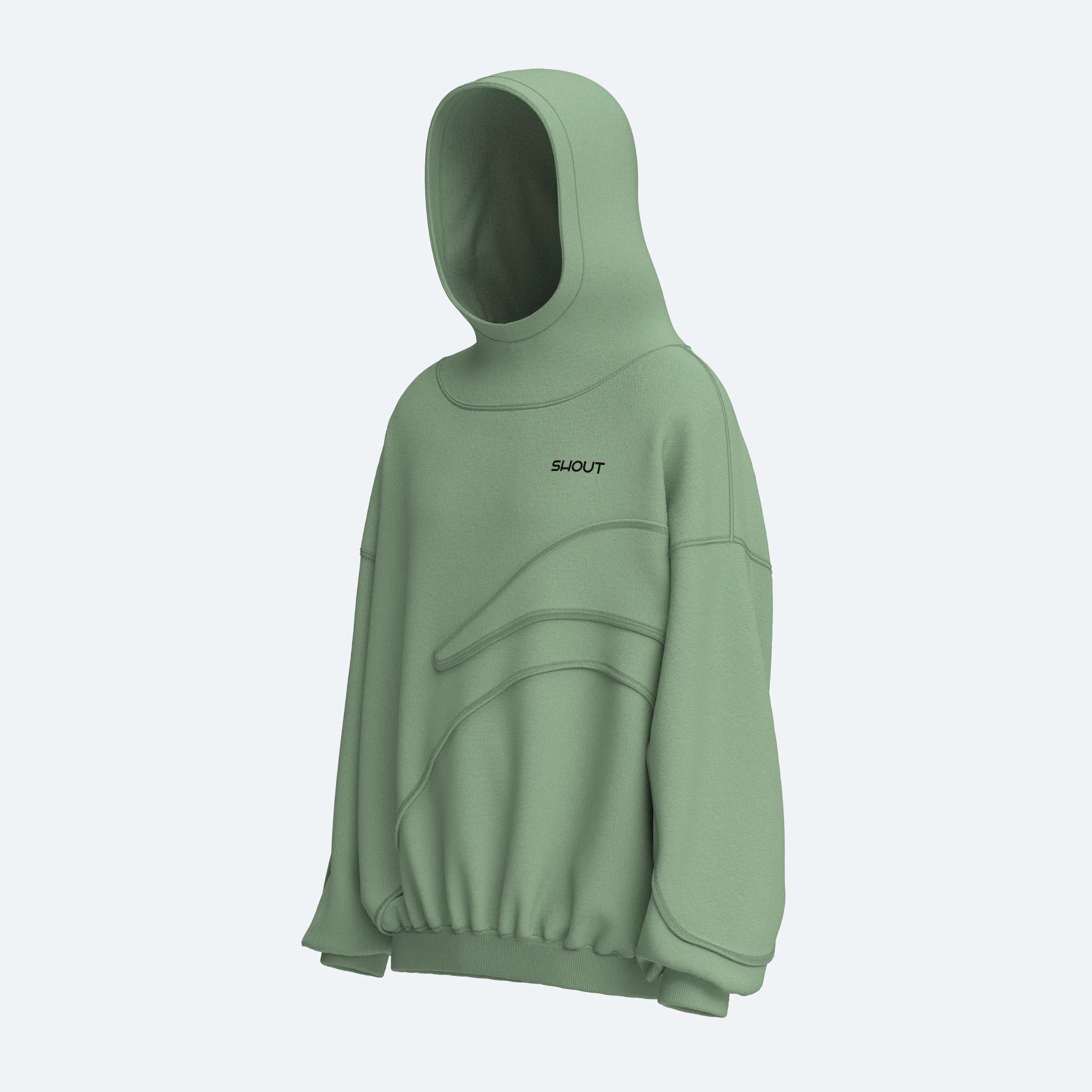 Shout Limited Edition SS24 Oversize Unisex Hoodie - Watercress